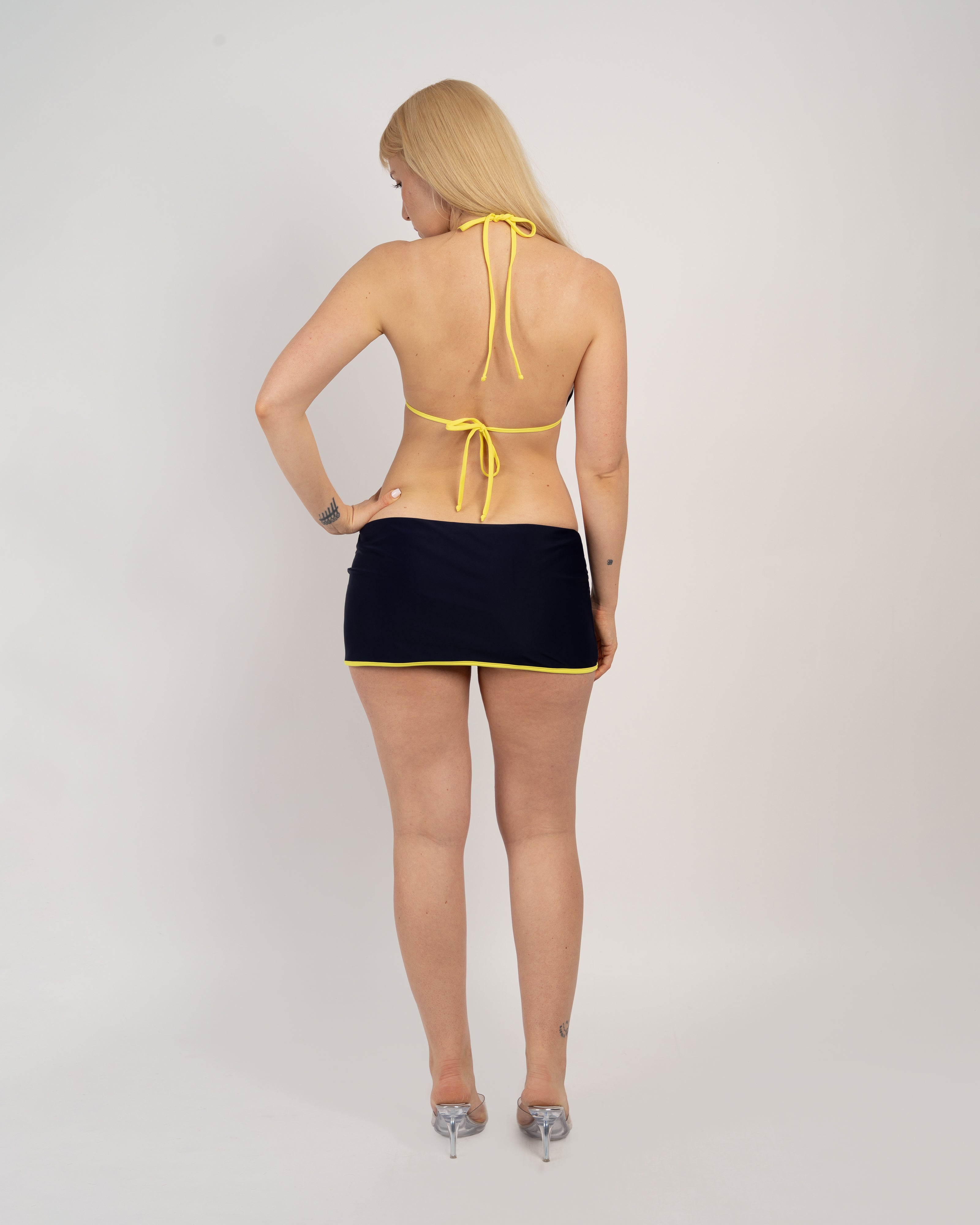 Neon and Navy Fold Over Bikini Bottoms