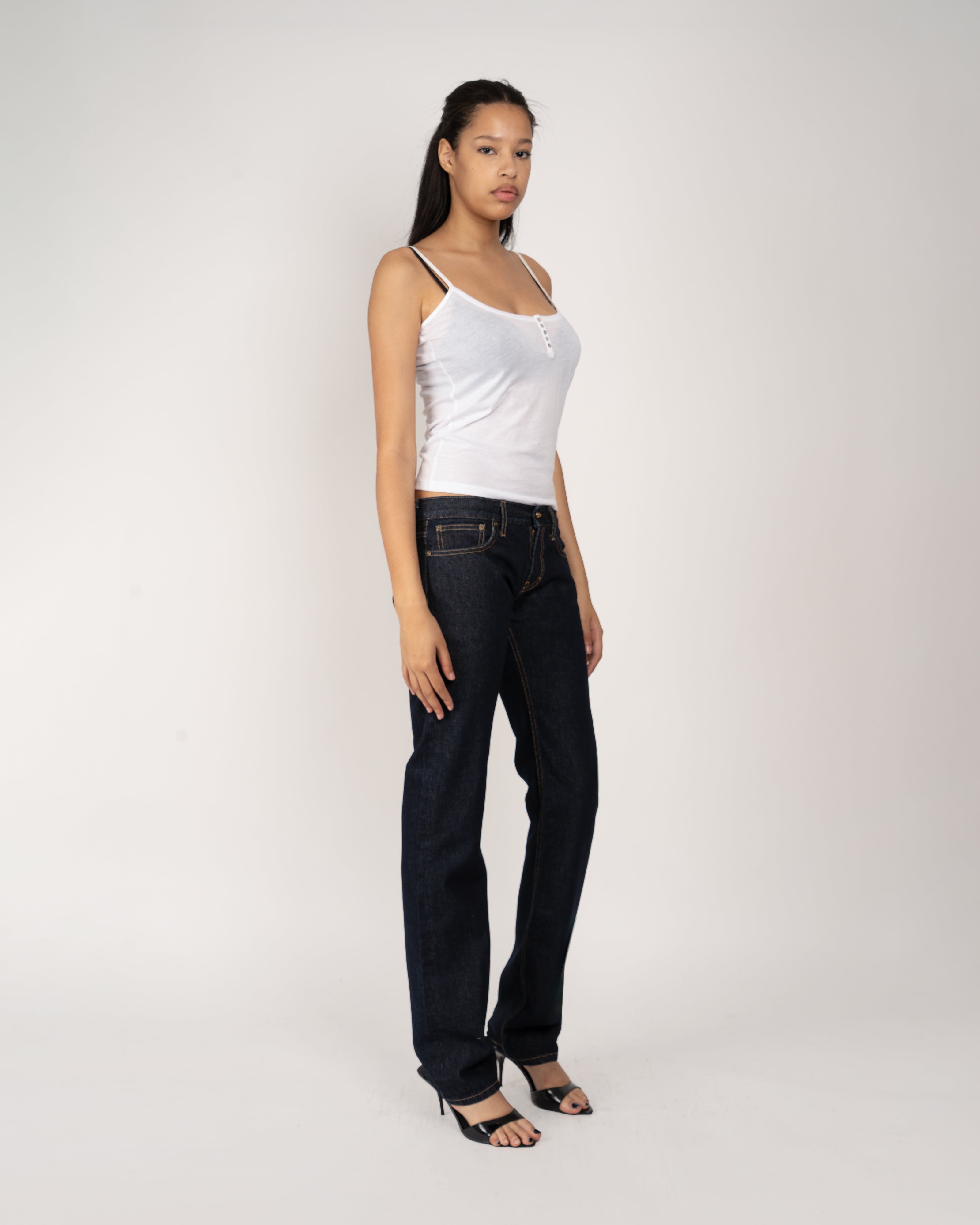 Henley Camisole in White