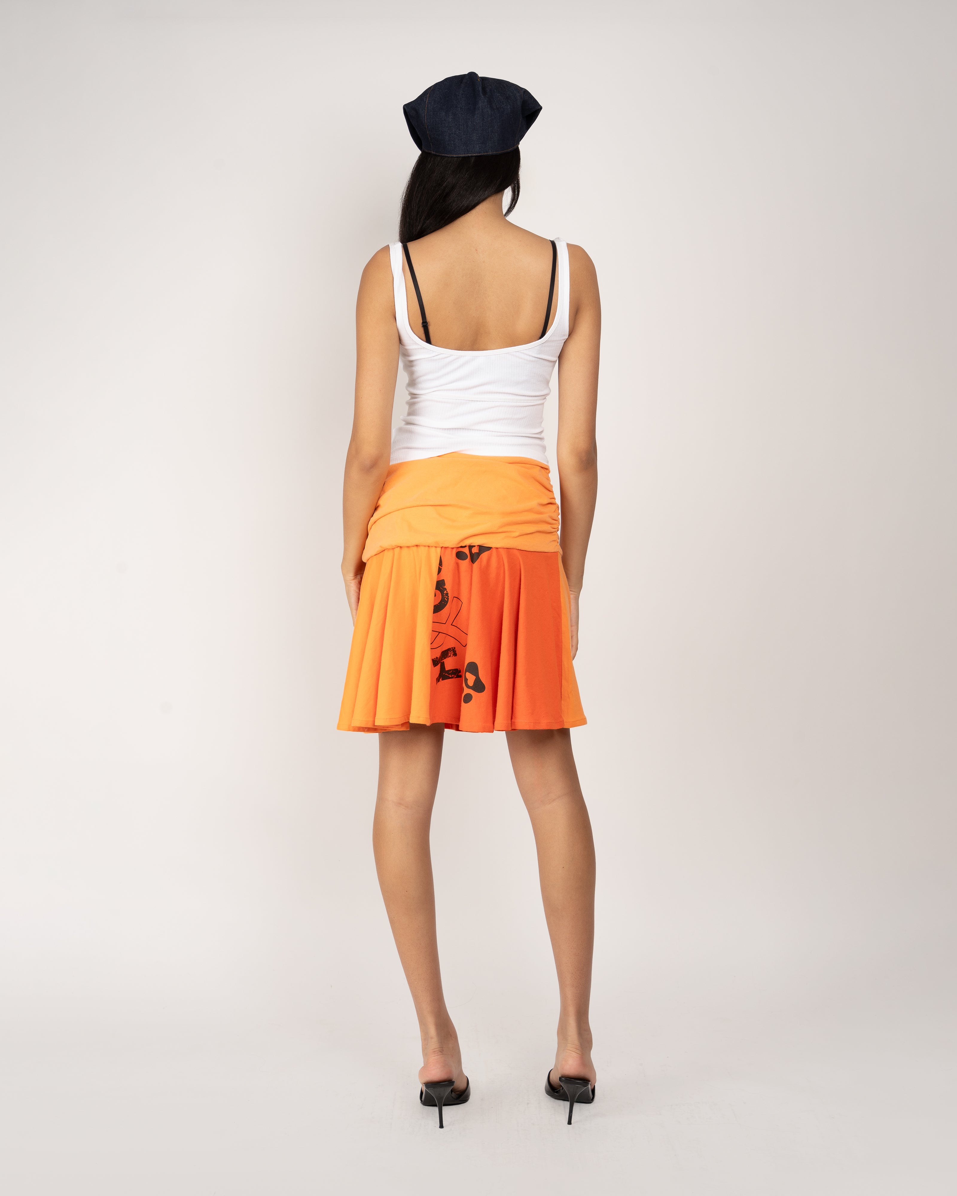Draped Ballet Skirt in Orange