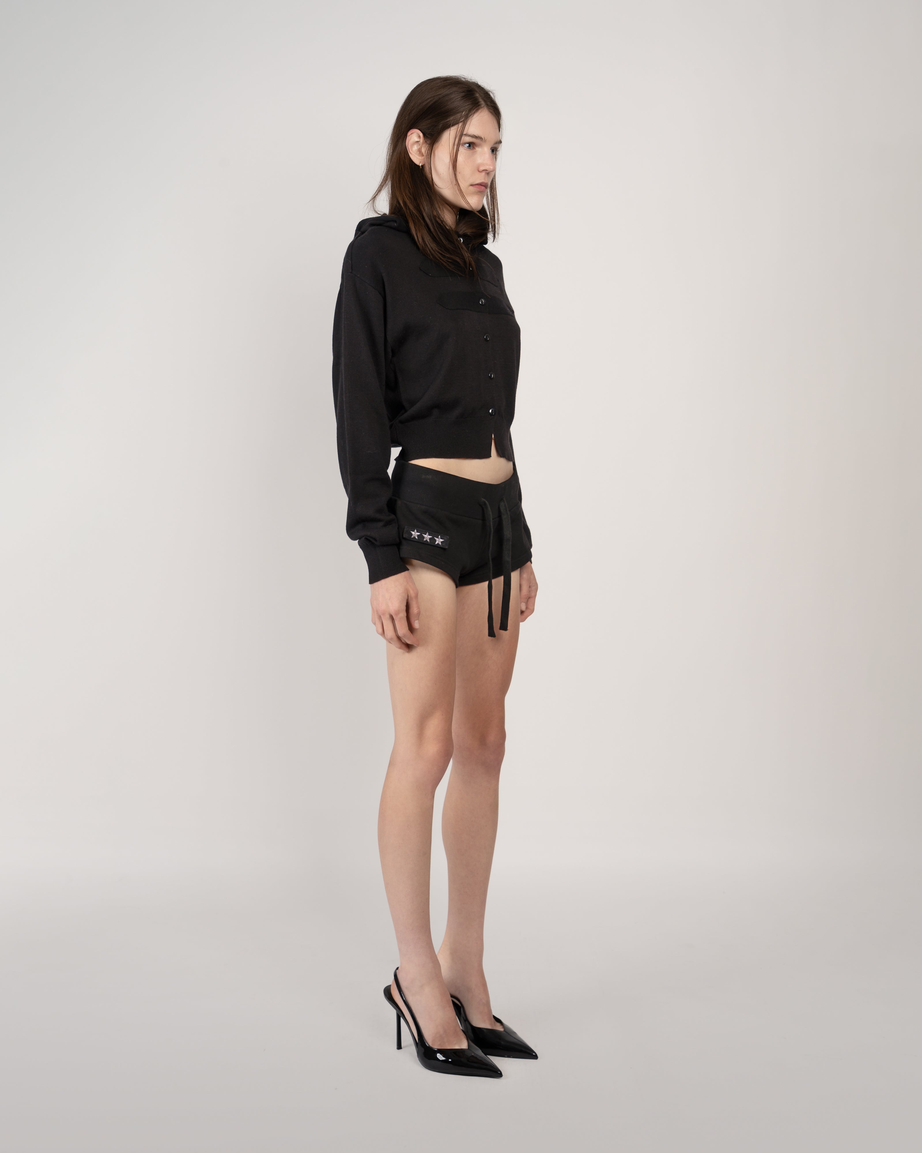 Military Cardi in Black