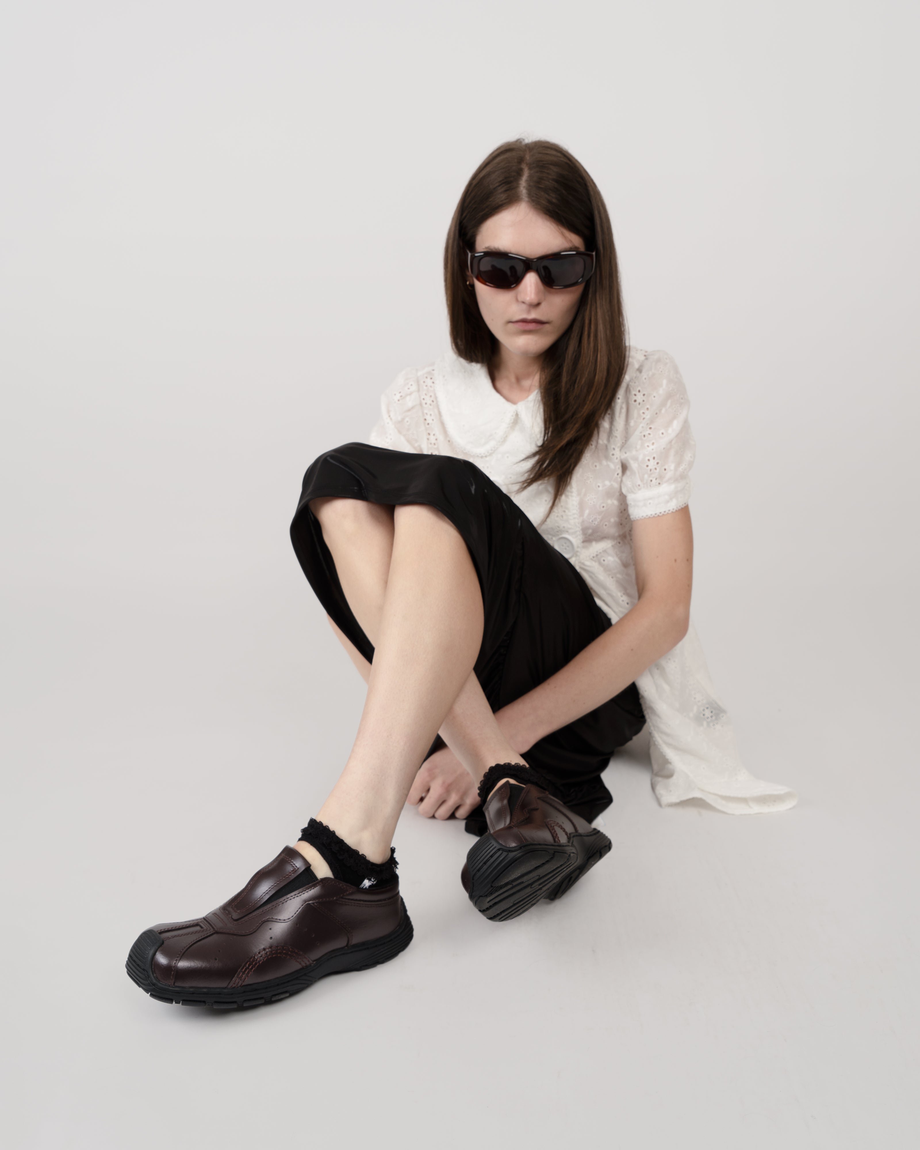 Aurix Slip On Mule in Oxblood Leather