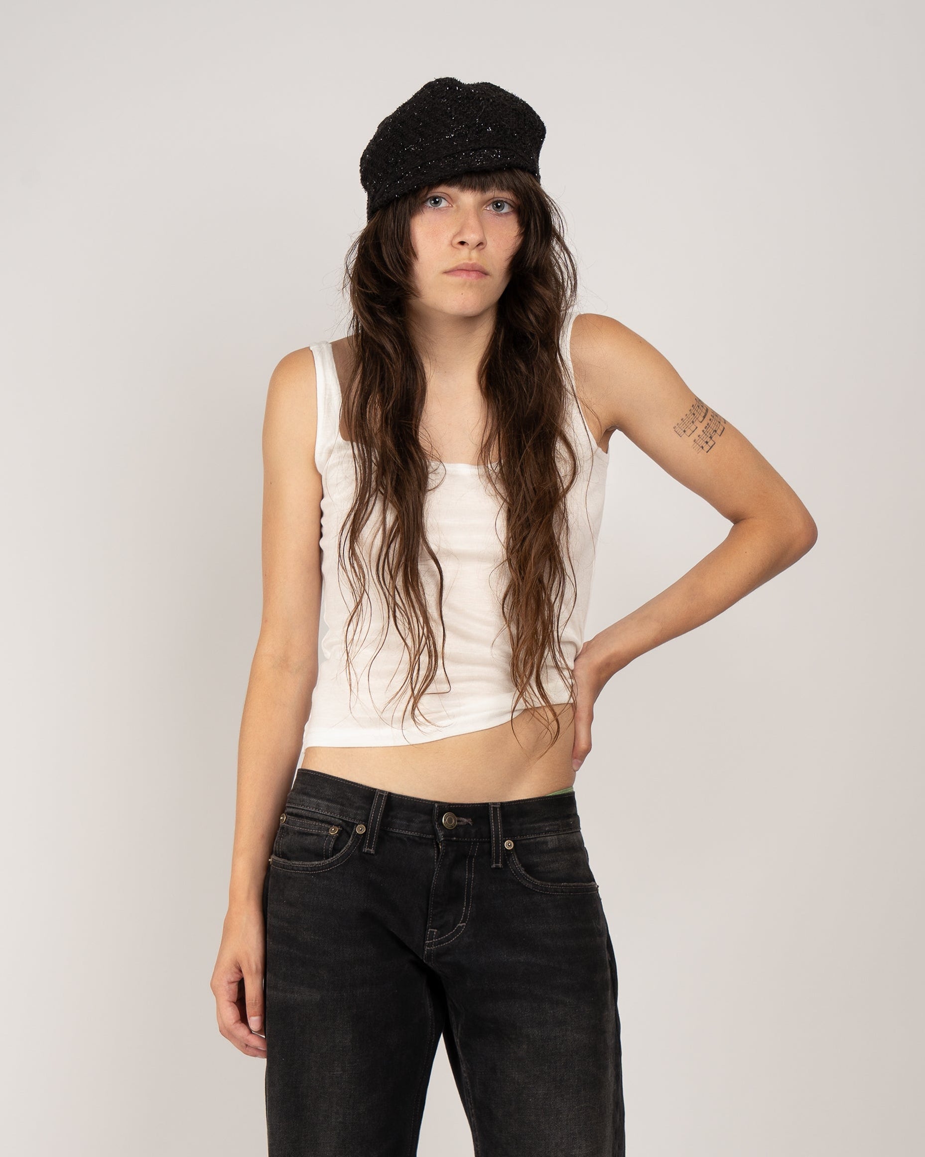 Silk Jersey Squared Tank Top