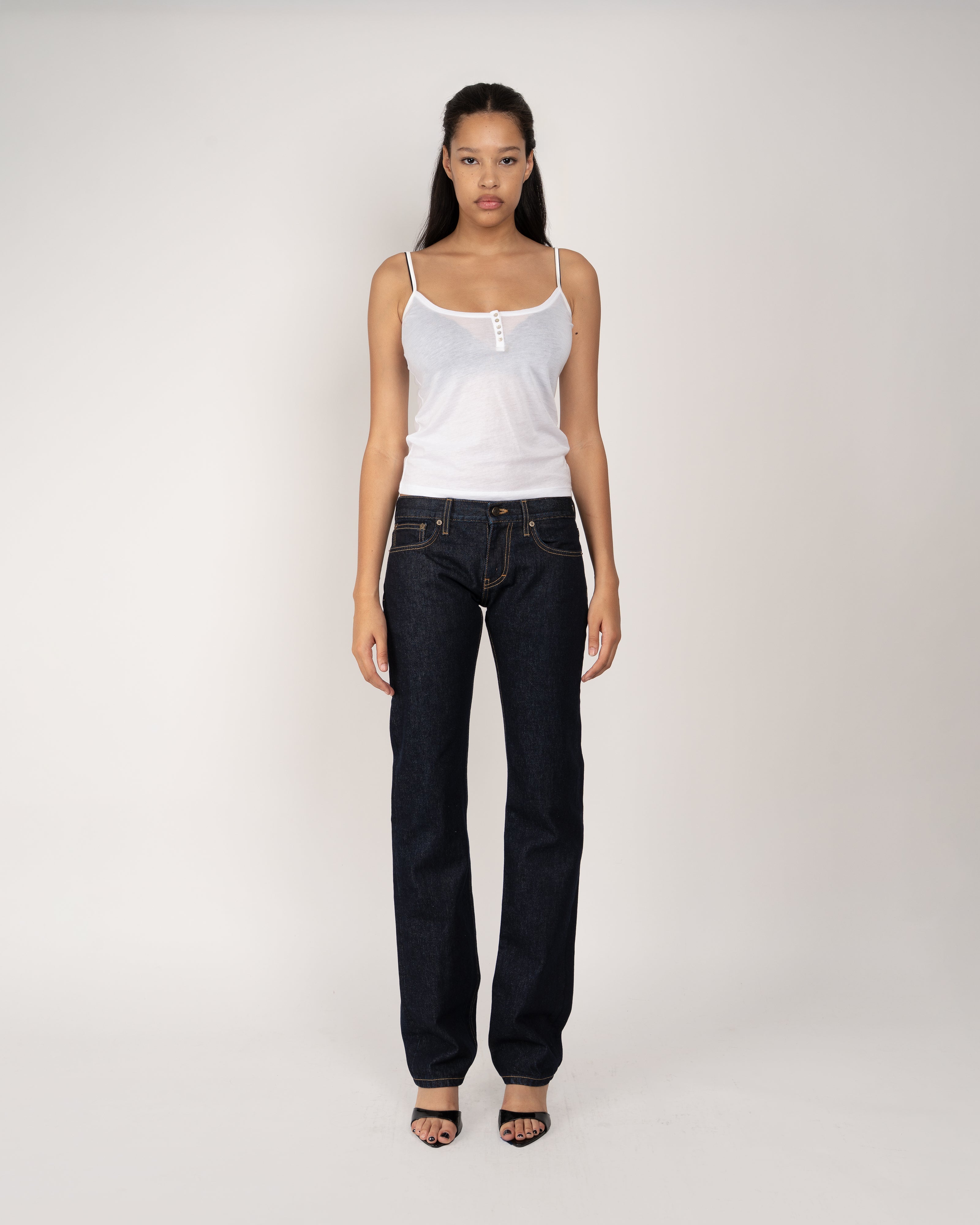 Indigo Rinse Slim Straight Jean