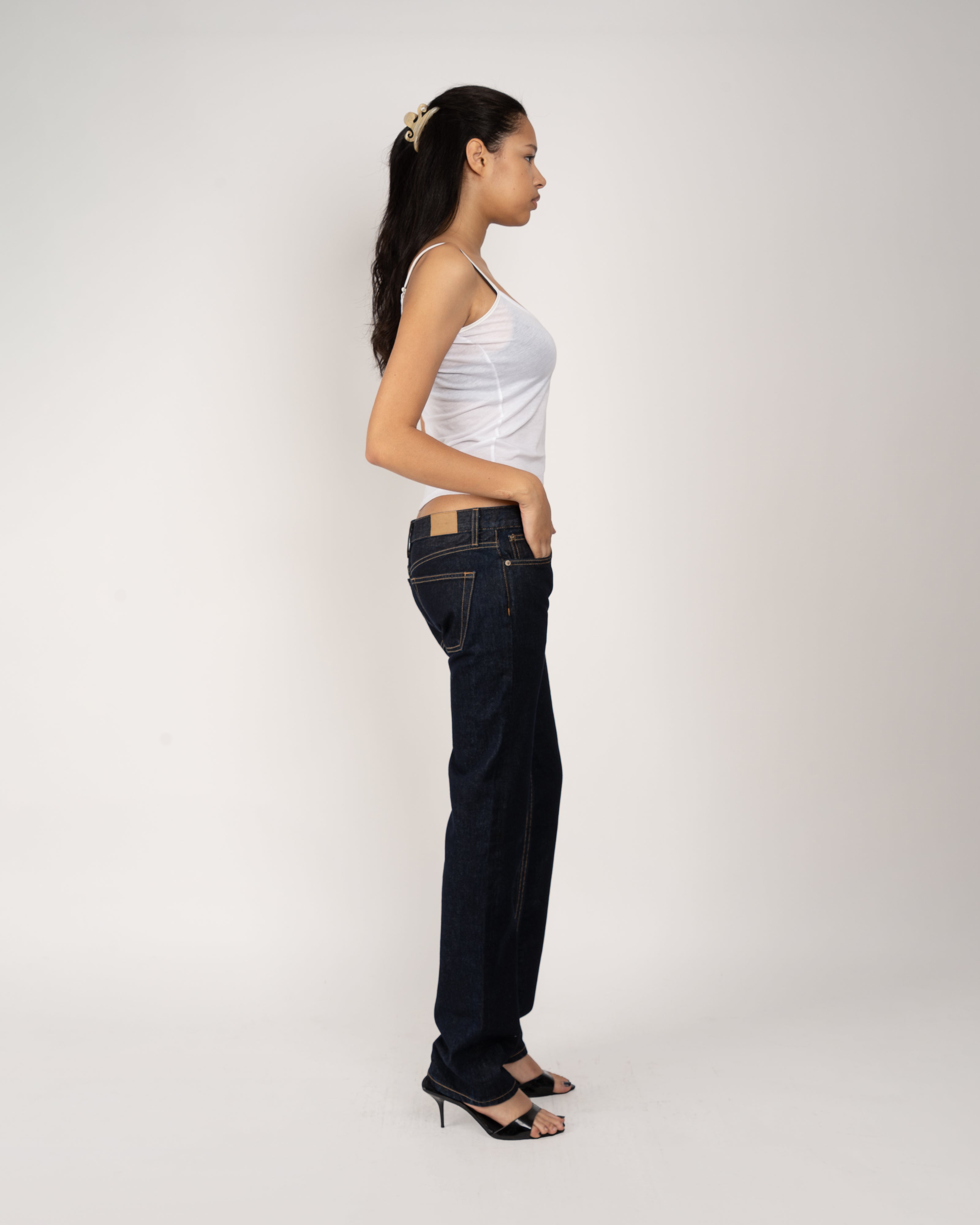 Indigo Rinse Slim Straight Jean