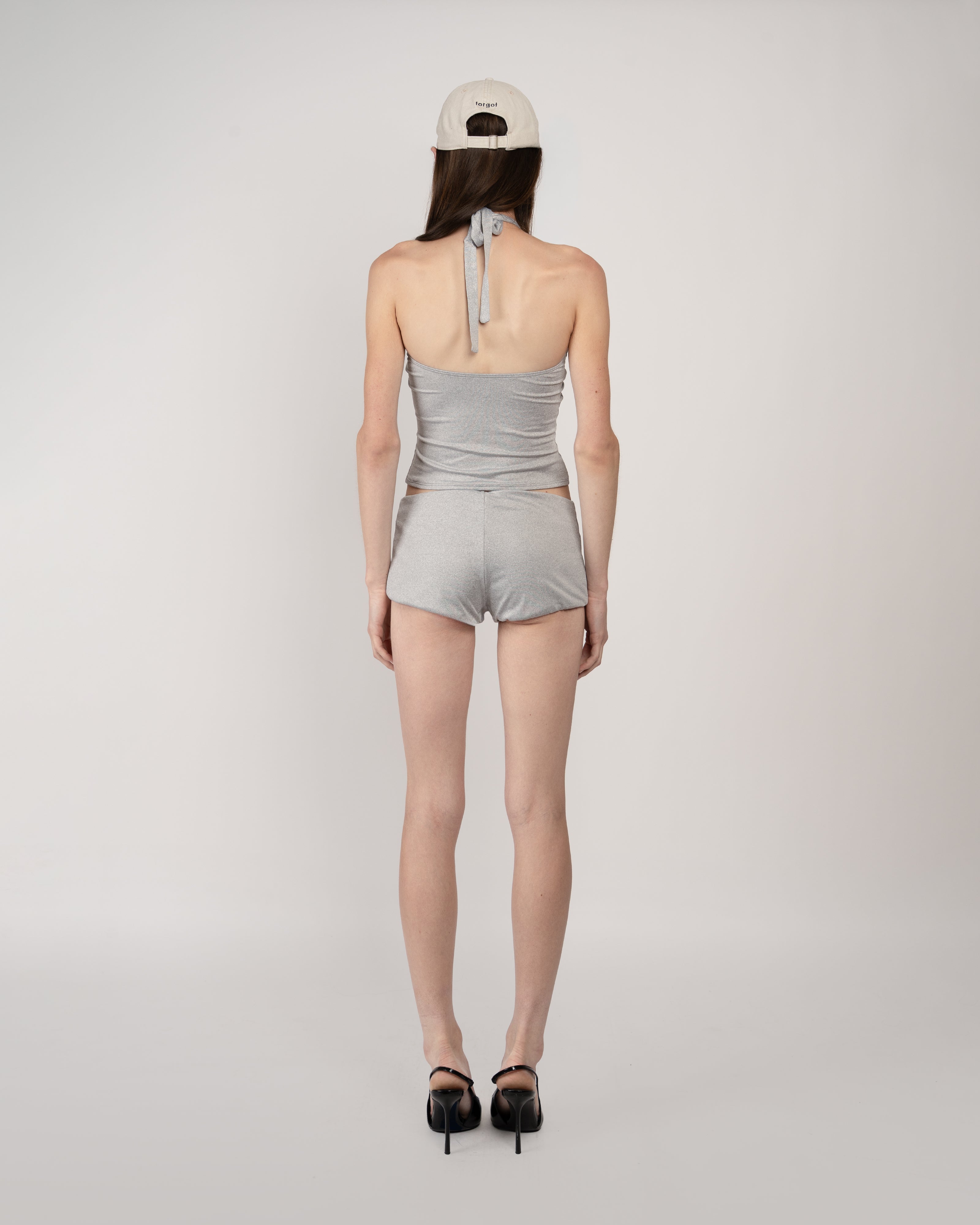 Niihai x Café Forgot Tess Top Swim Set In Grey Marl