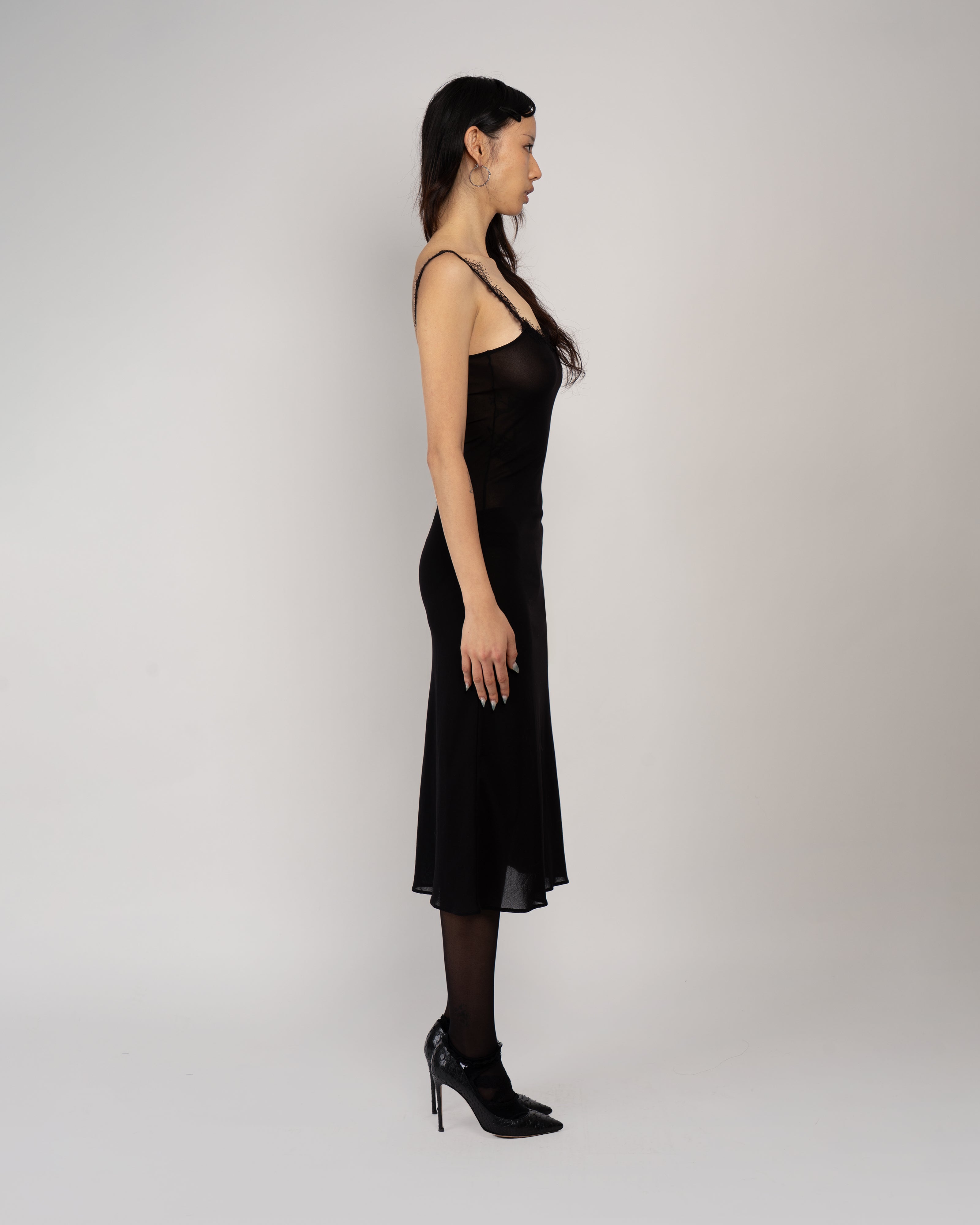 Lace Trimmed Midi Dress