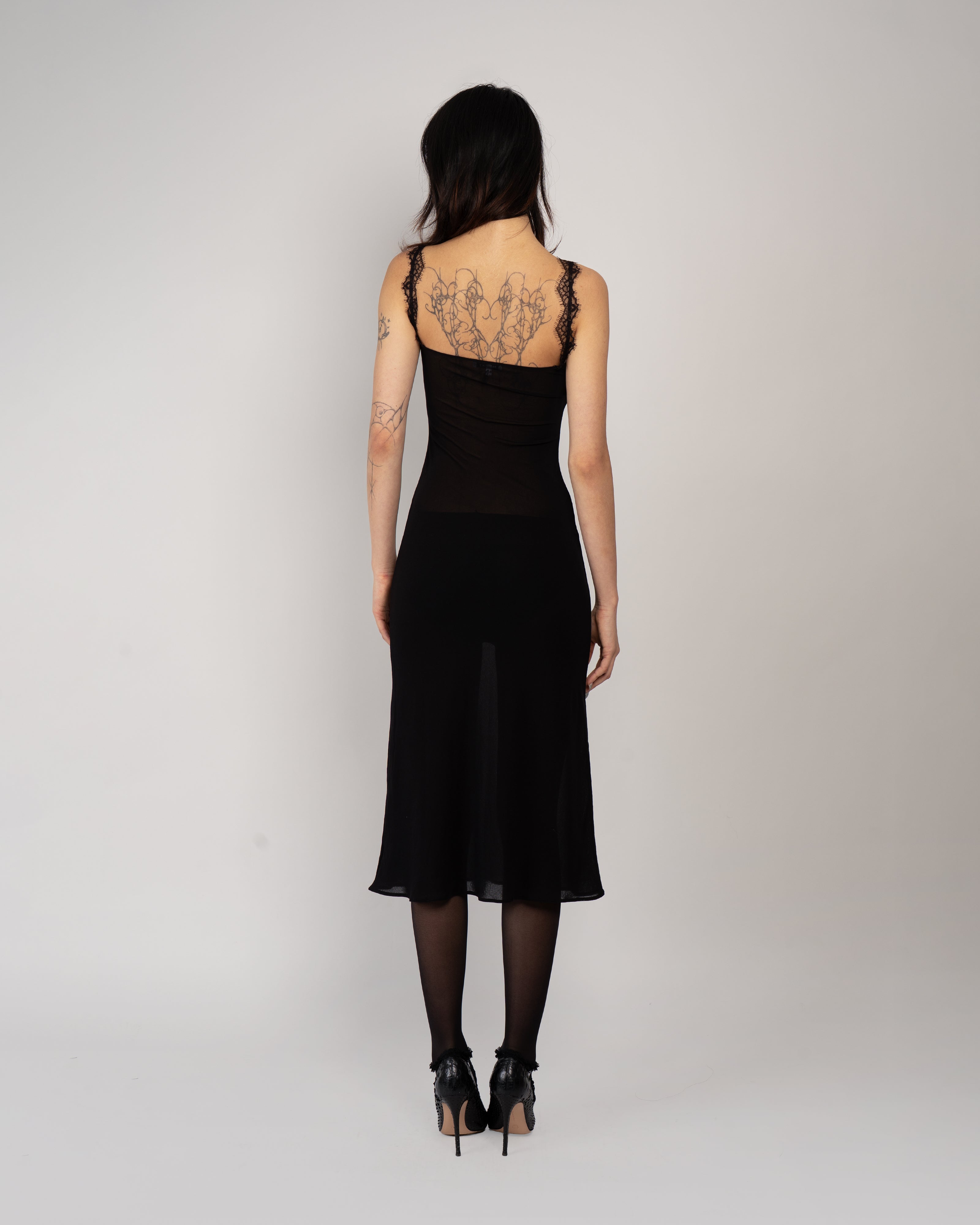 Lace Trimmed Midi Dress