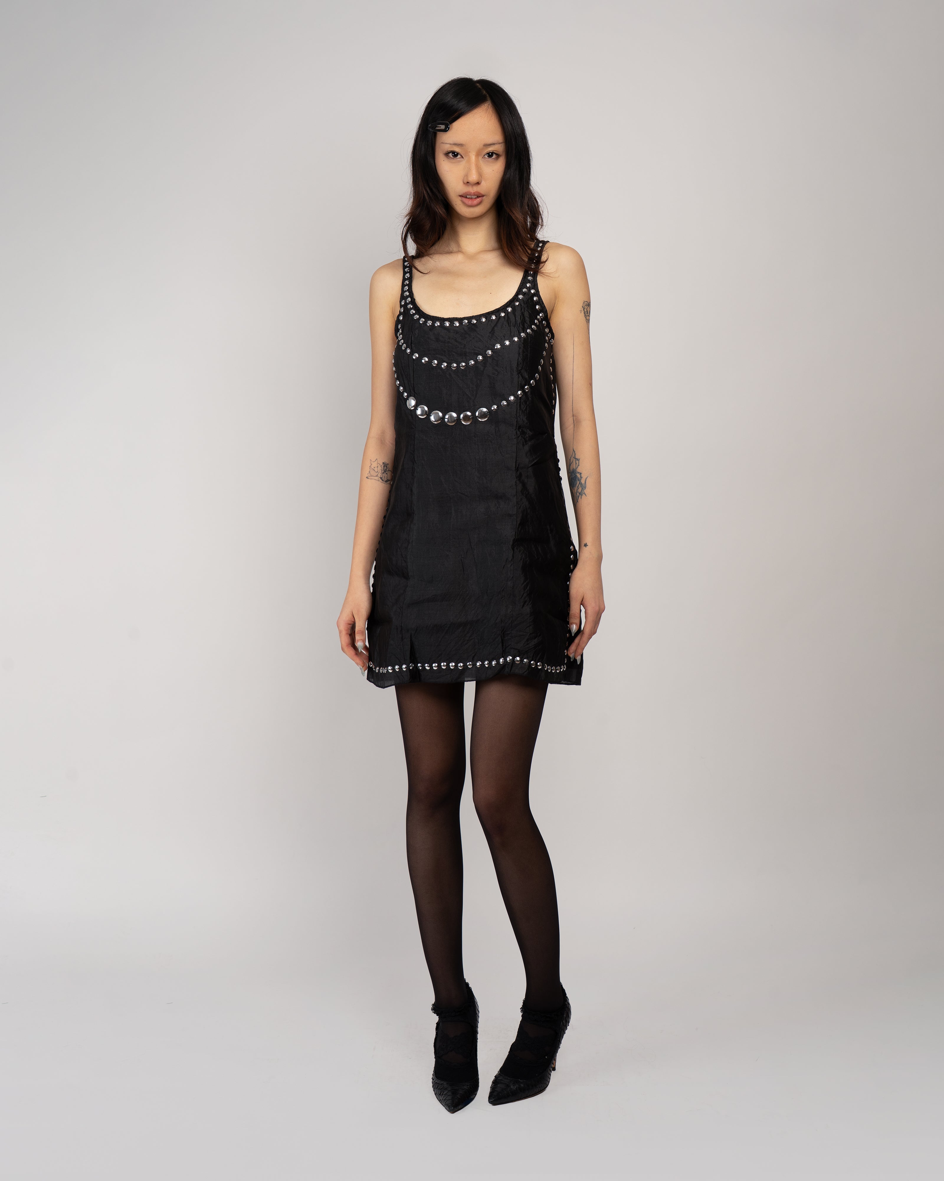 Claude Jewel Mini Dress in Black
