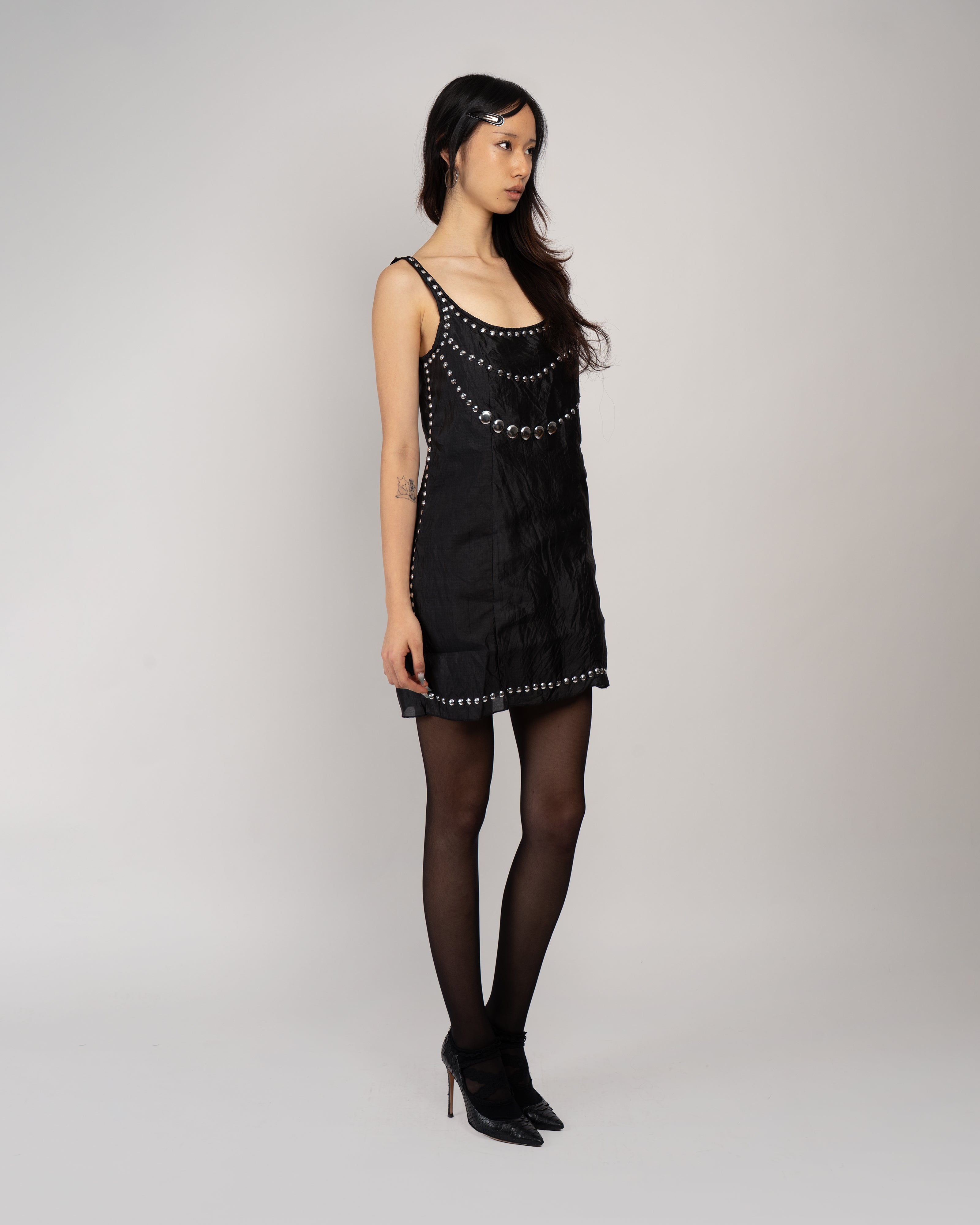 Claude Jewel Mini Dress in Black