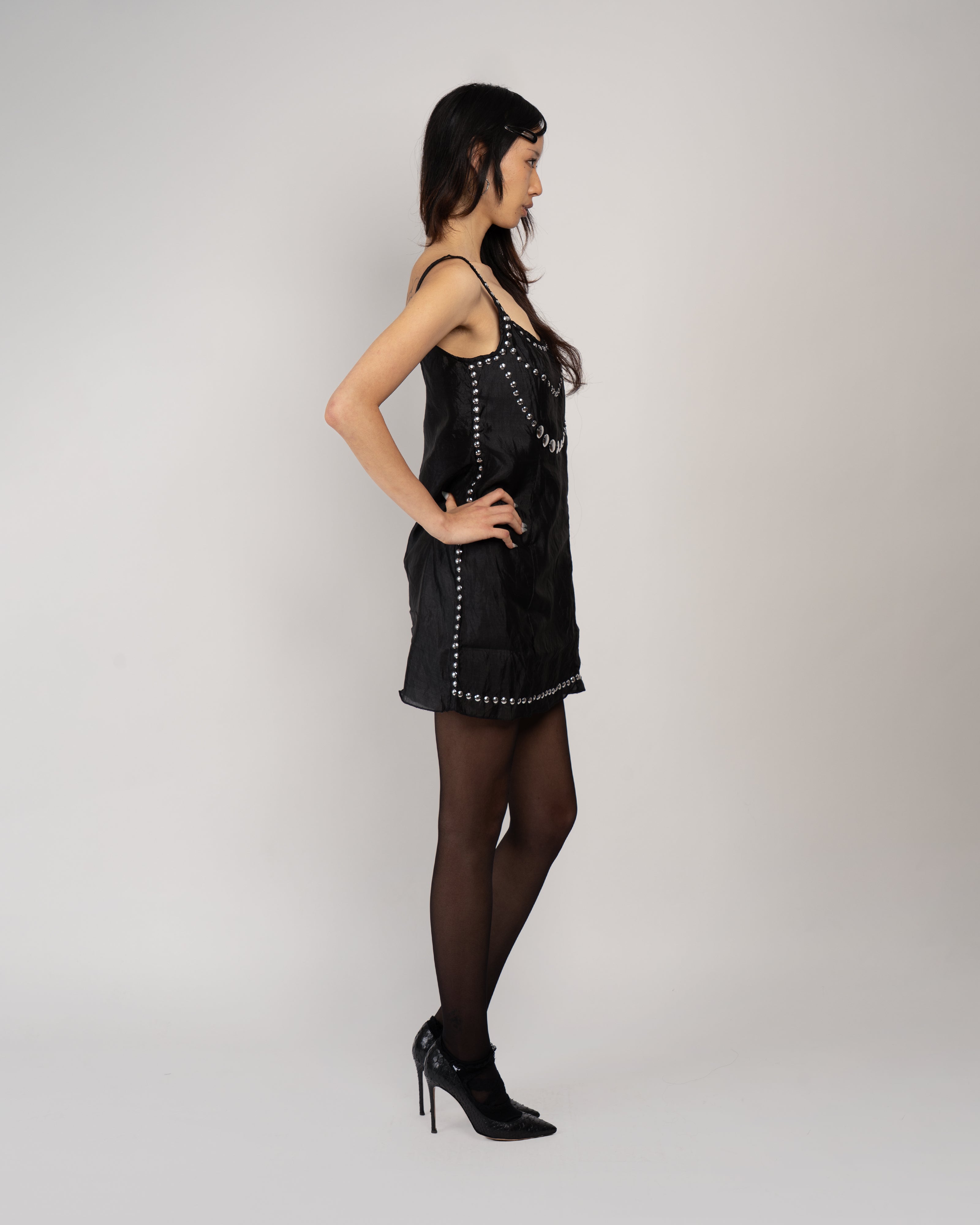 Claude Jewel Mini Dress in Black