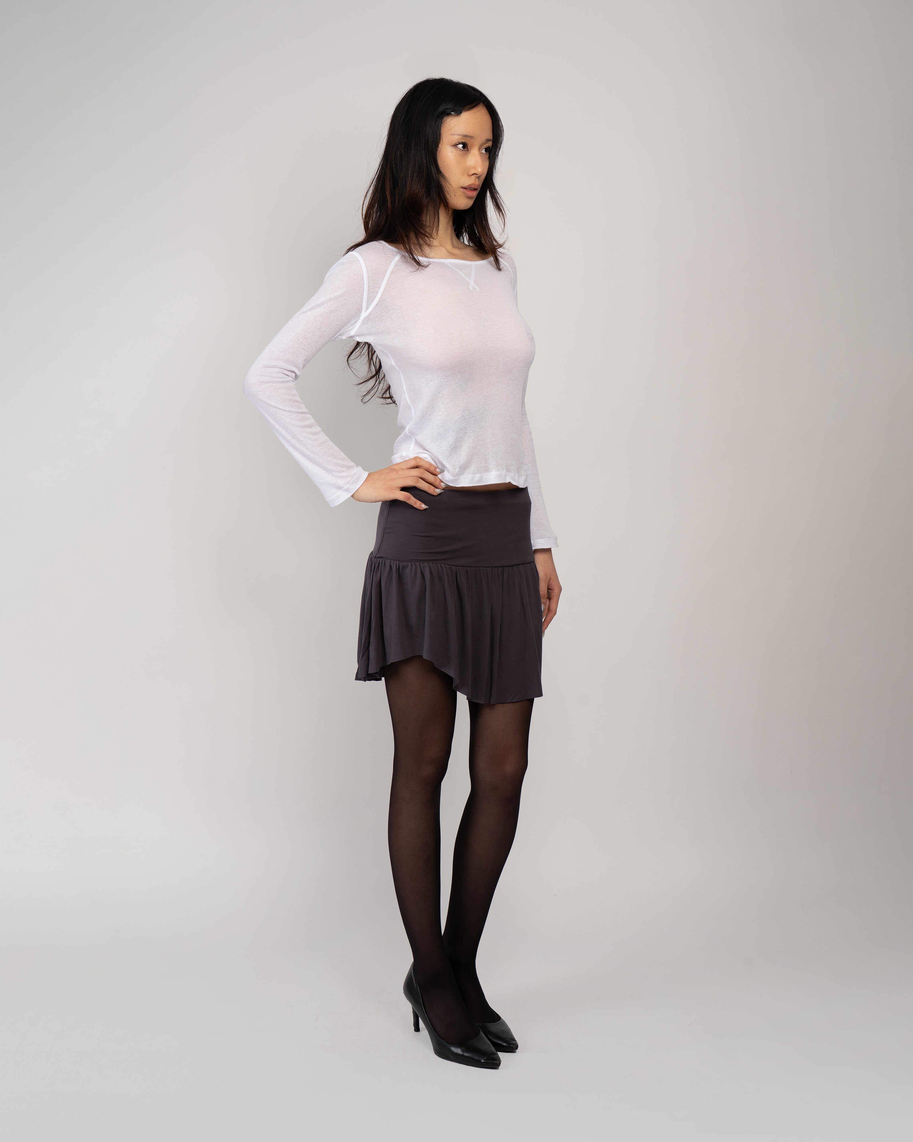 Sari Mini Skirt in Grey