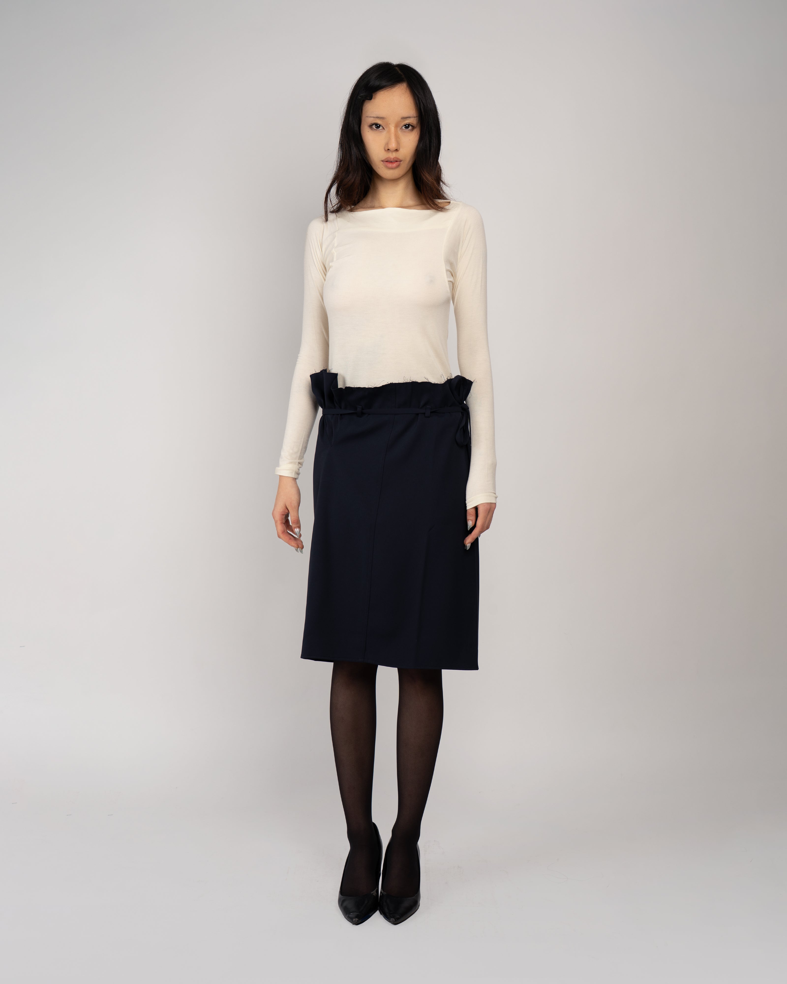 High Waist Belted Skirt