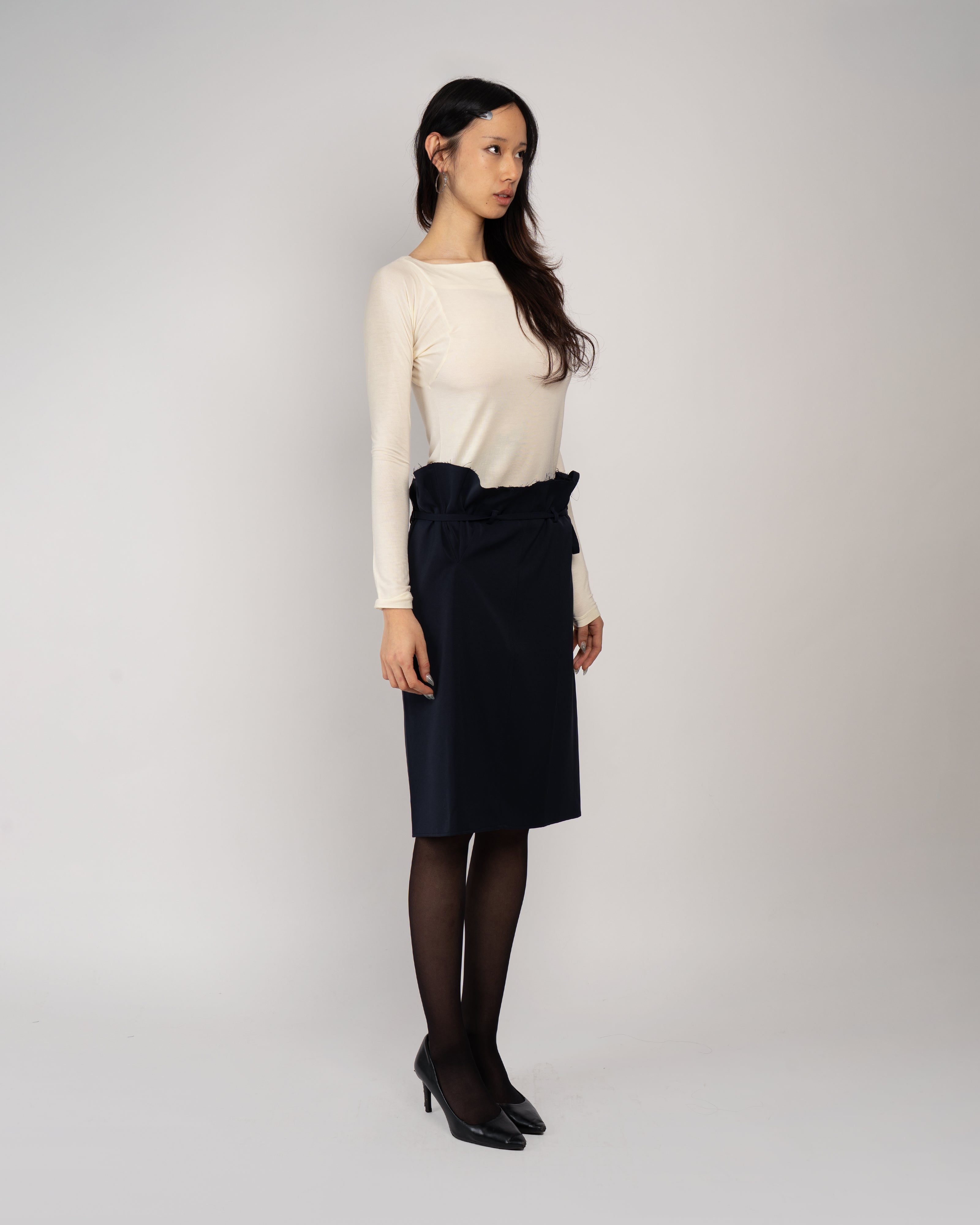 High Waist Belted Skirt