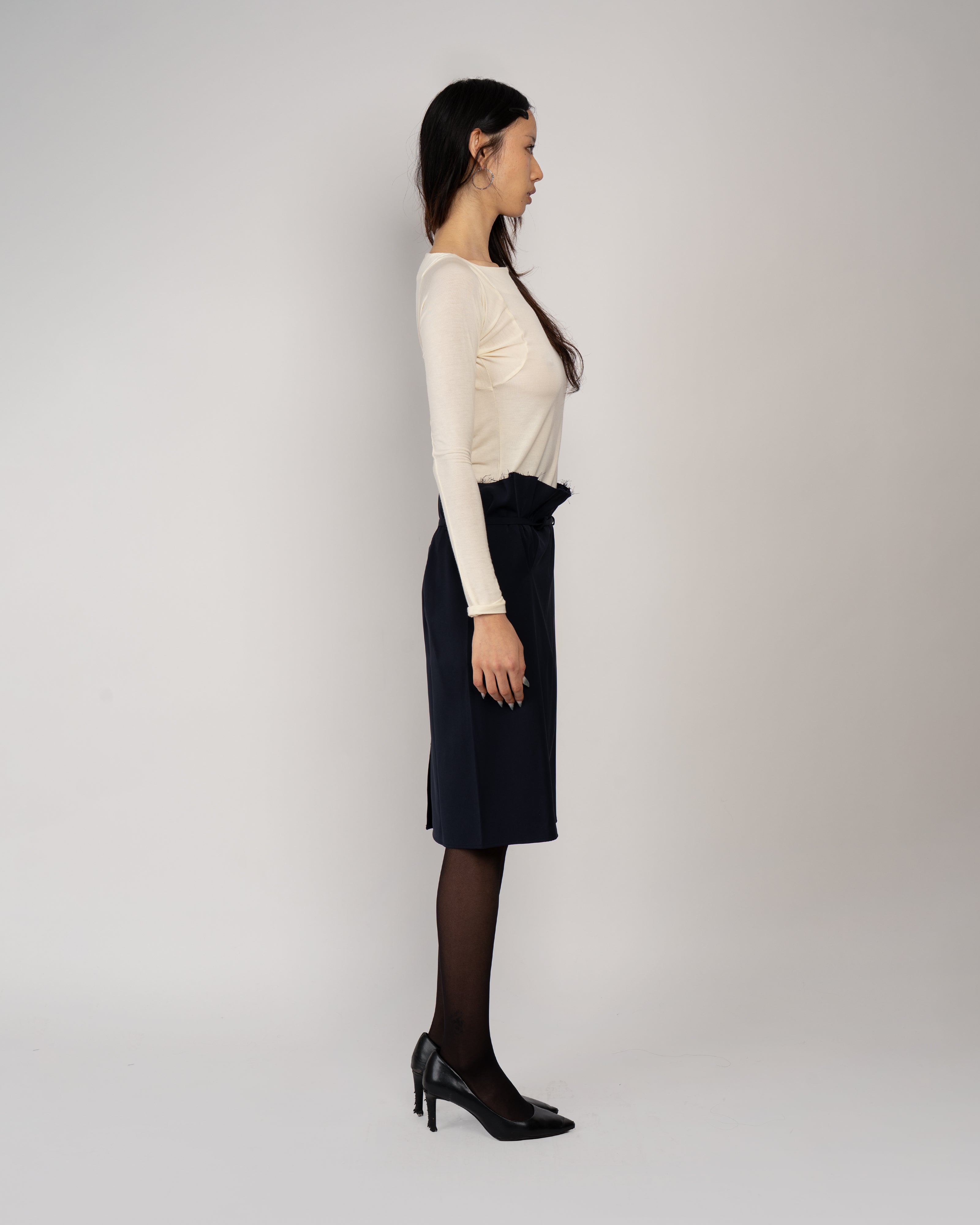 High Waist Belted Skirt