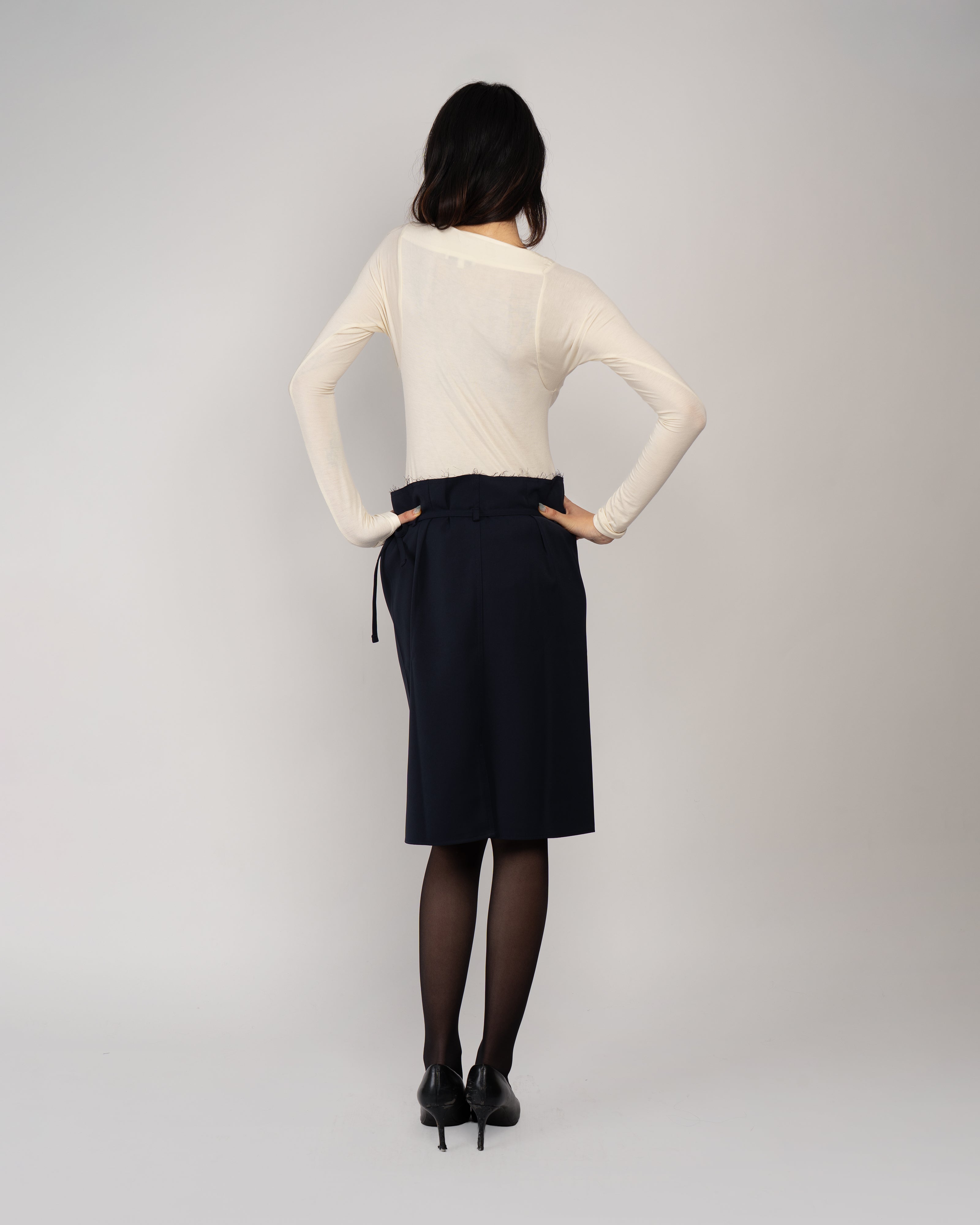 High Waist Belted Skirt