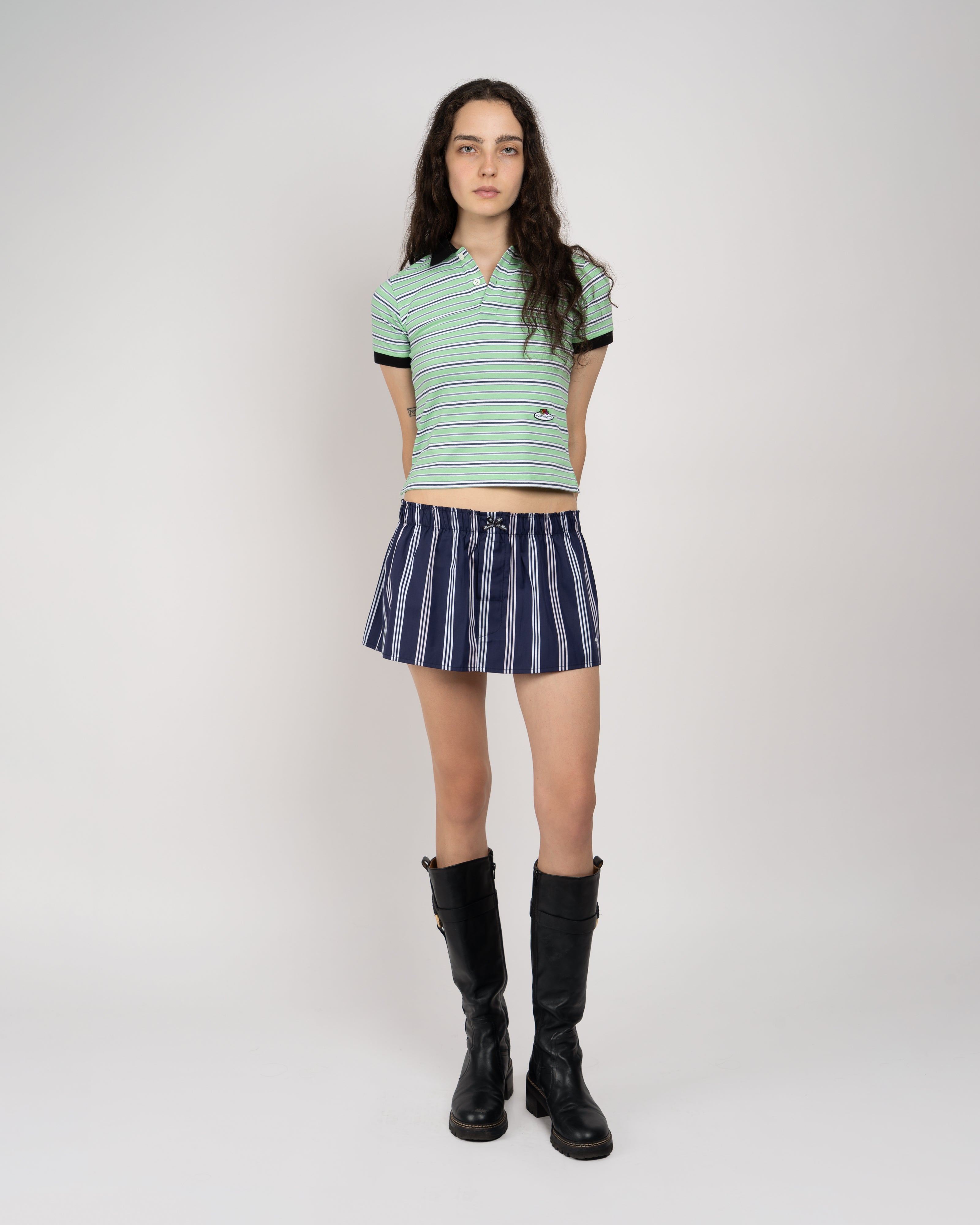 Striped Green Baby Polo