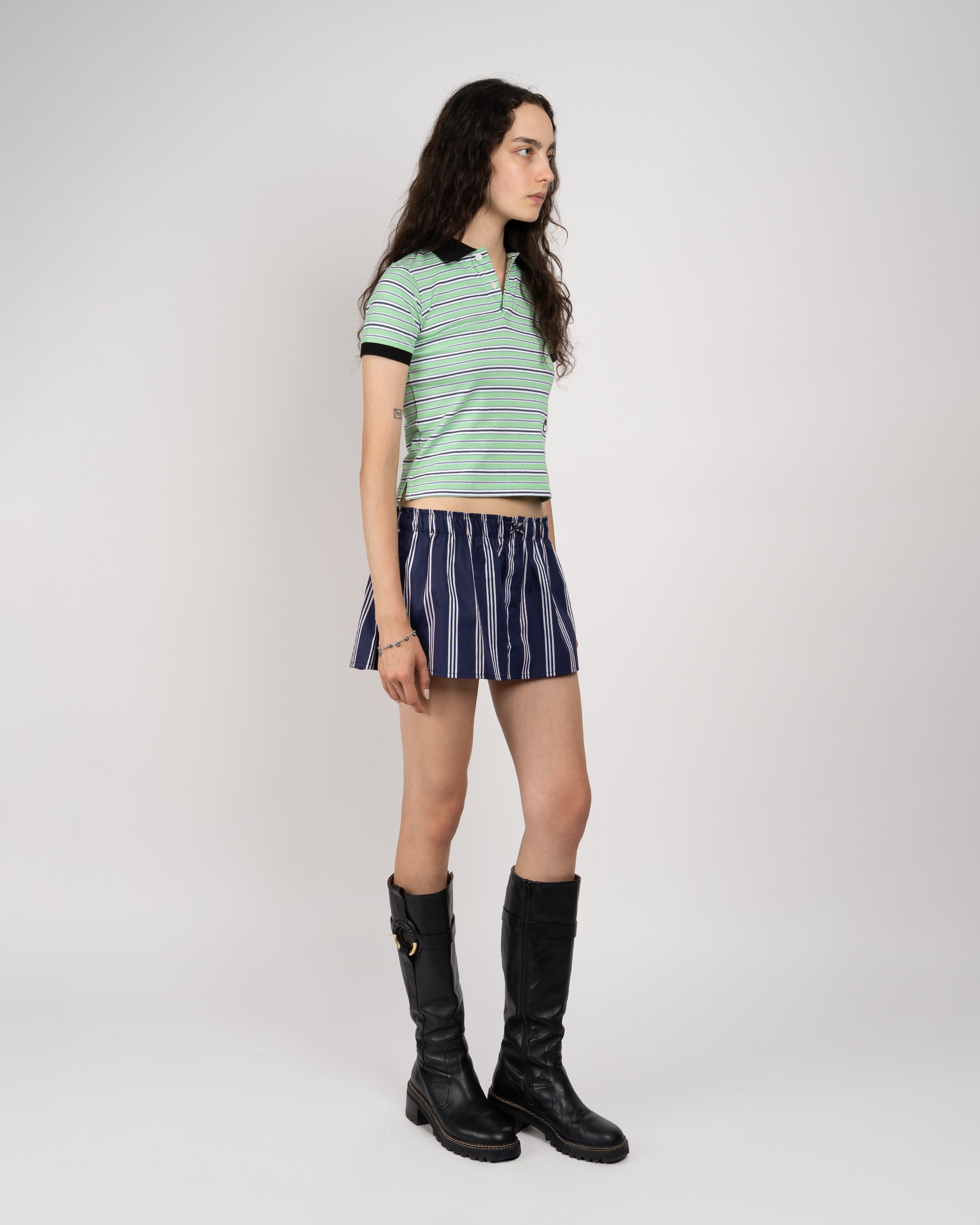 Striped Green Baby Polo
