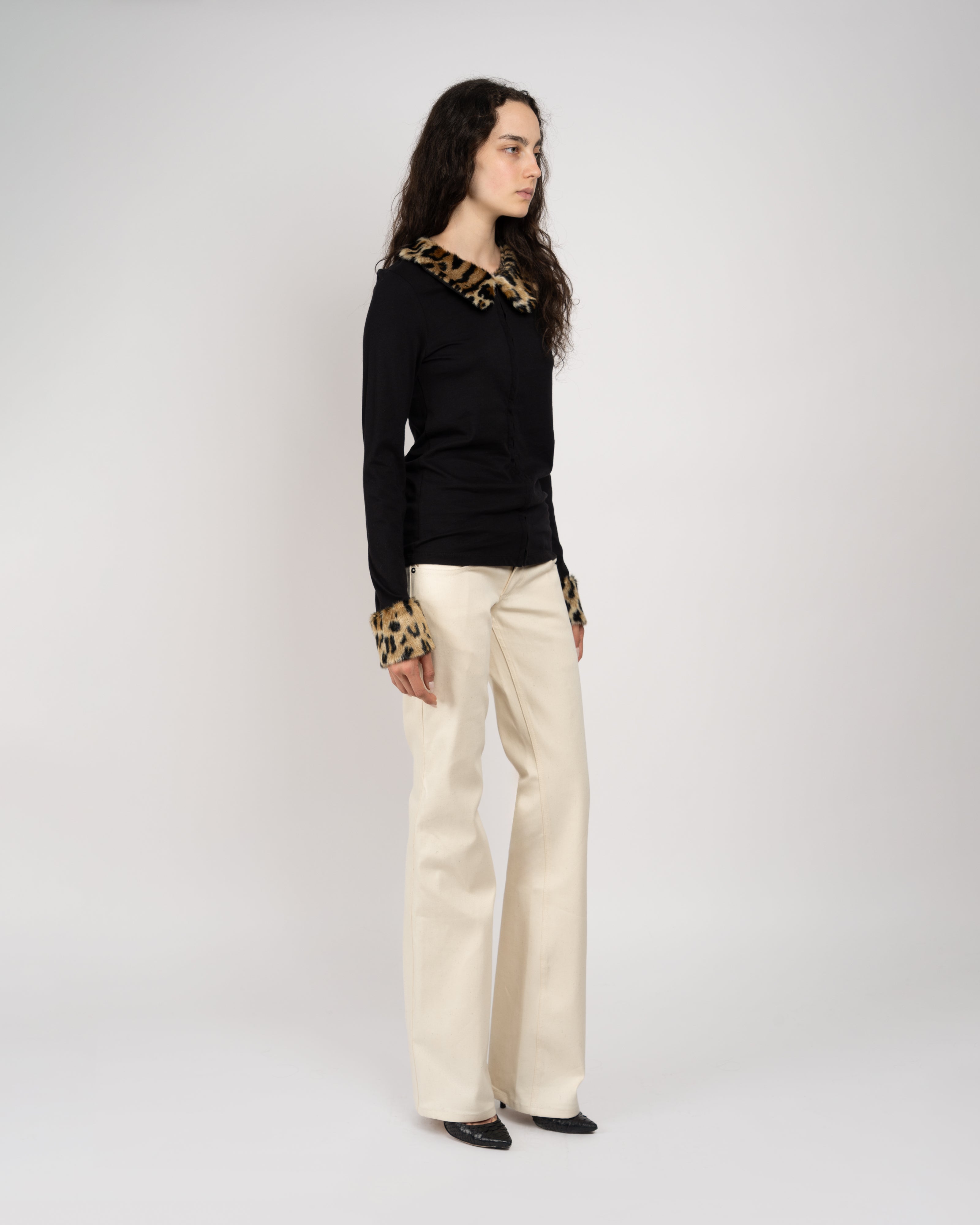 Deco Leopard Faux Fur Long Sleeve