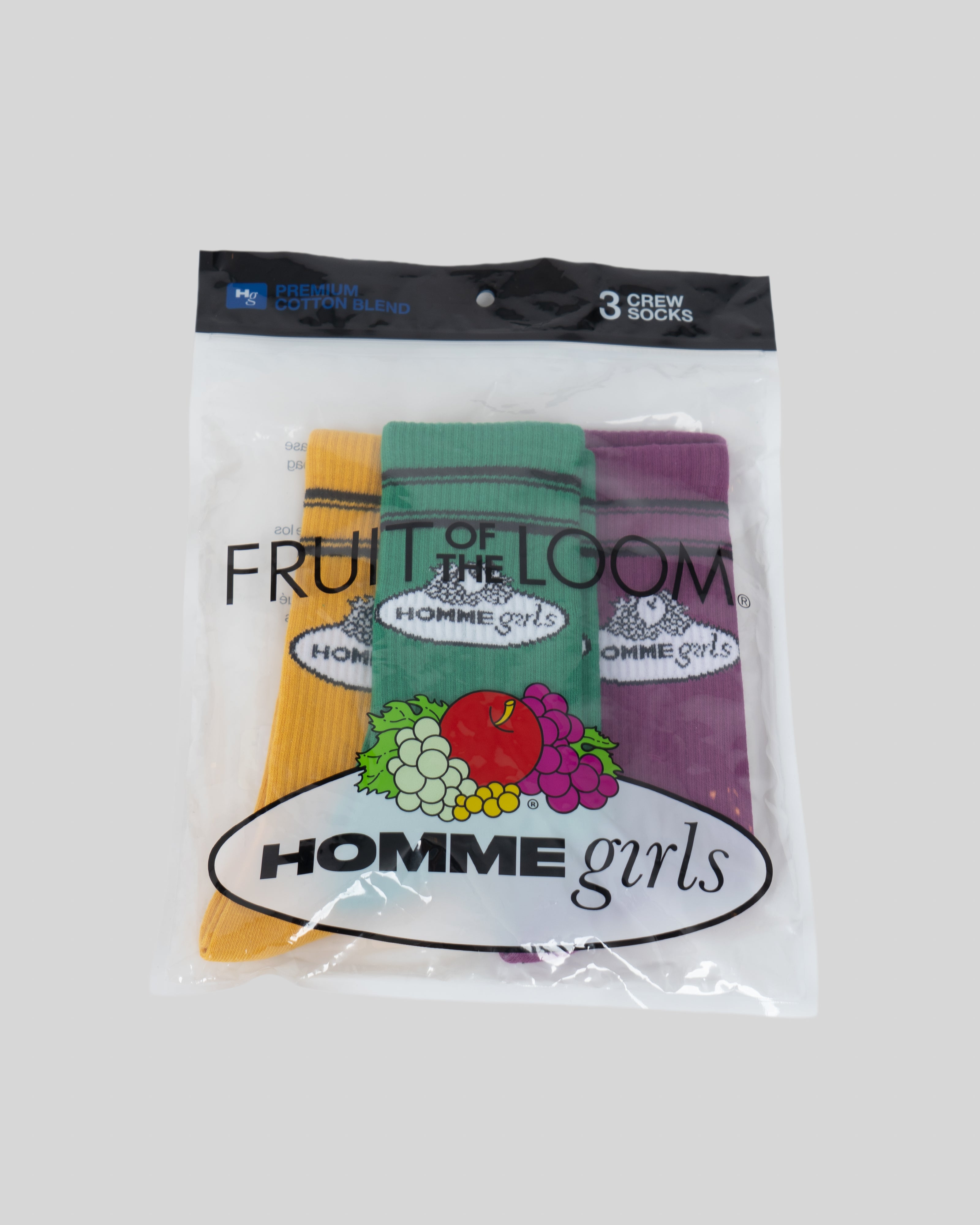 Multi HG x Fruit Of The Loom Crew Socks (3-Pack)