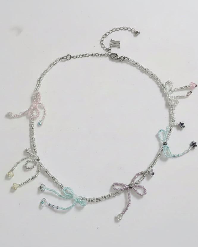 Beaded Bow Necklace