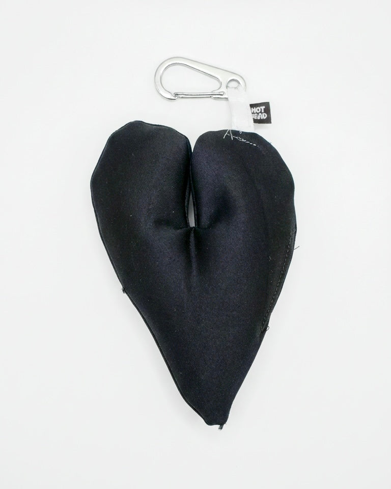 Black Silk Heart Bag Charm