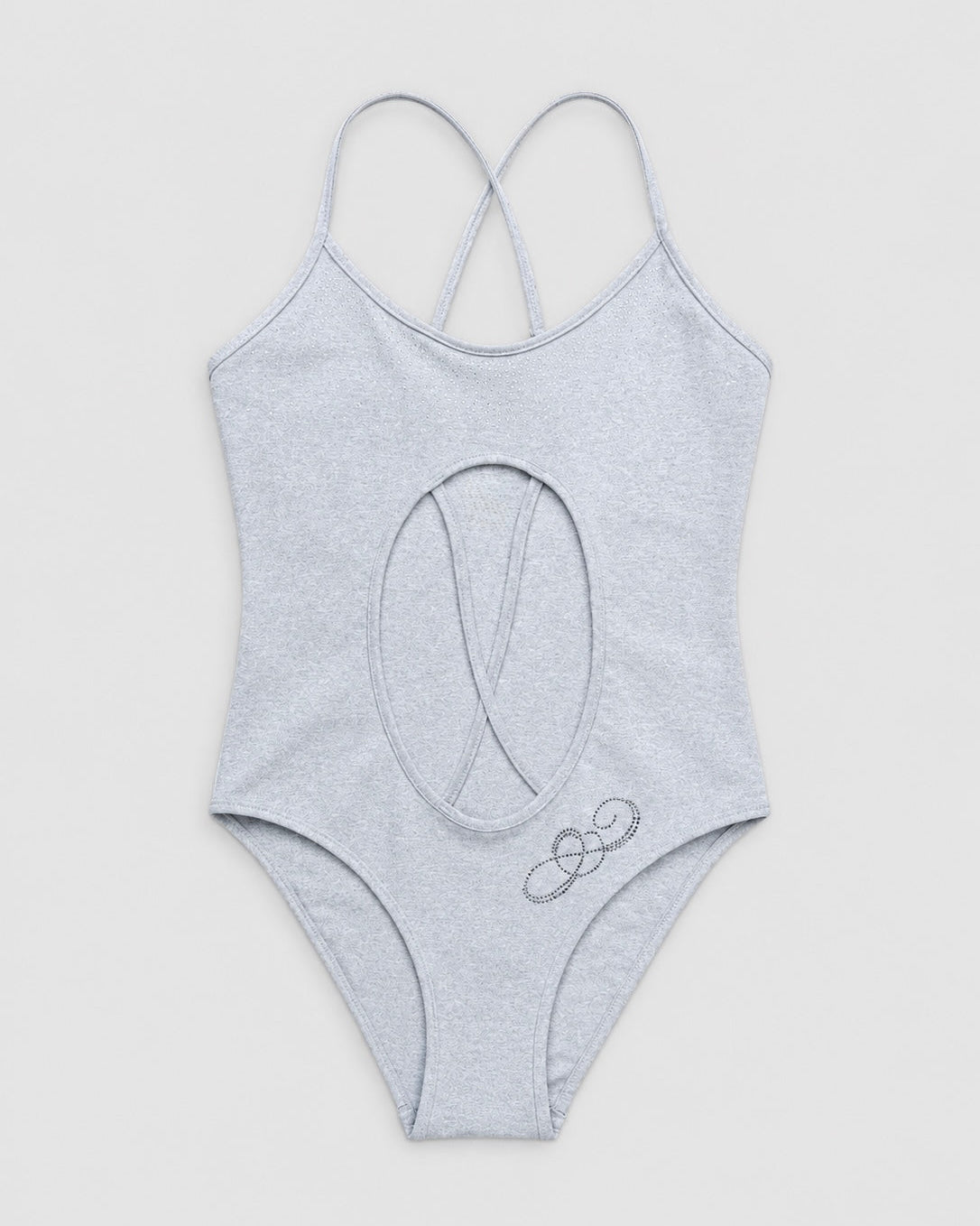 Collab Crossback Swimsuit In Grey Marl