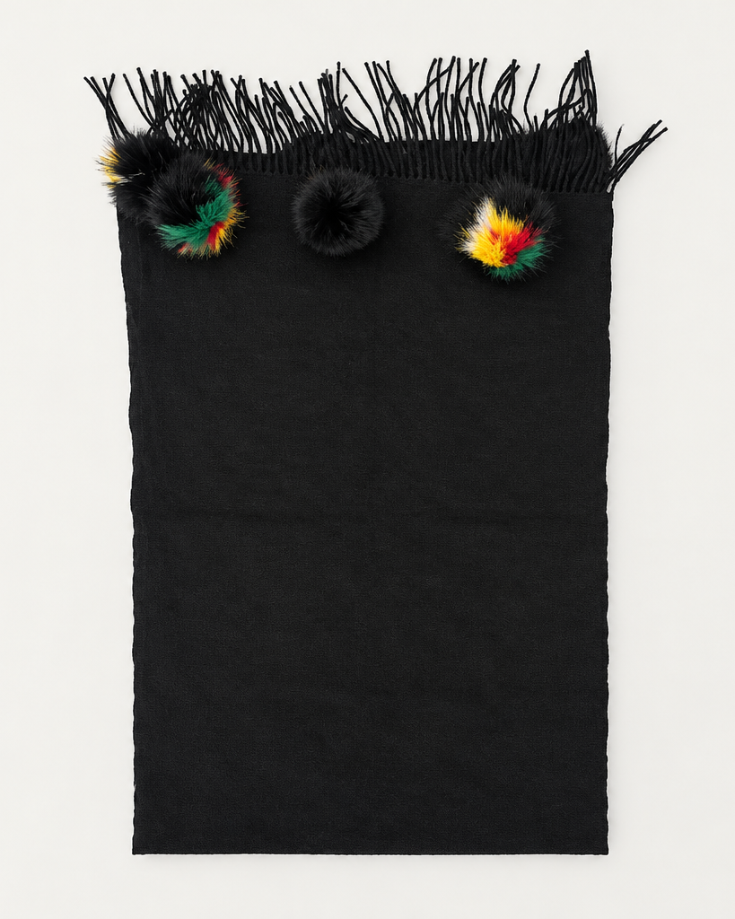 Fringe PomPom Scarf