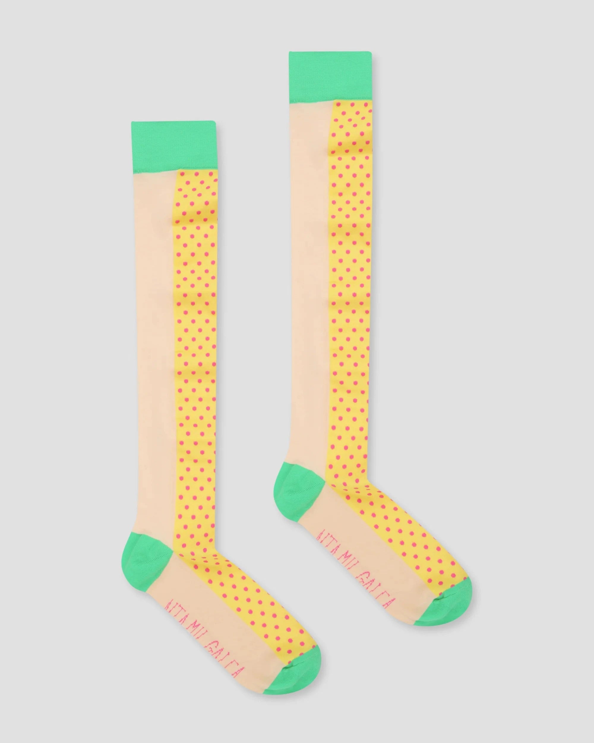 Yellow Micro Dot Knee Highs
