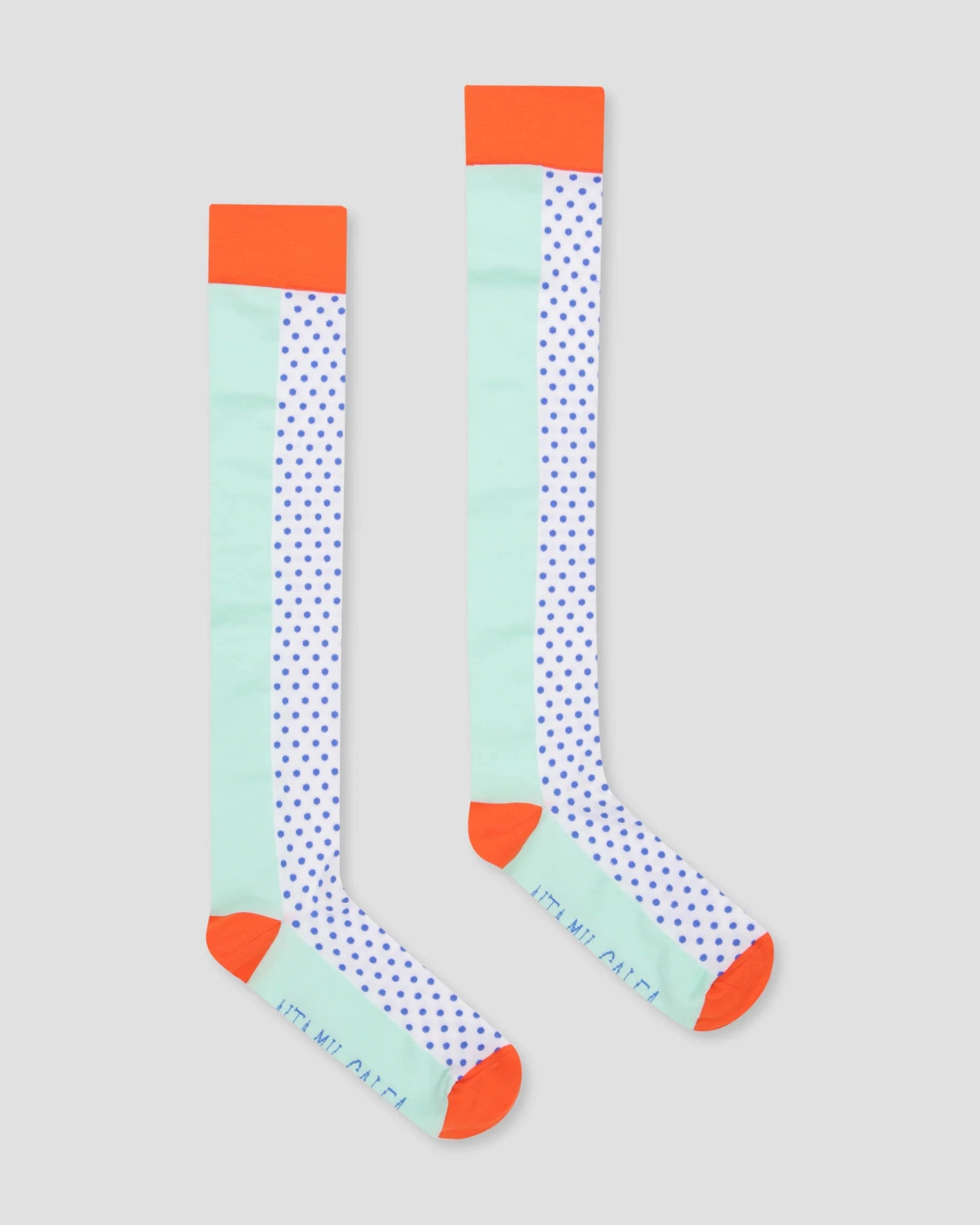 Blue Micro Dot Knee Highs