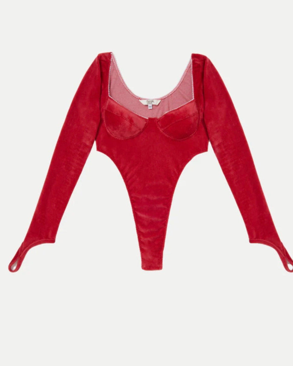 Maroske - Red Velour Geotard - Sample