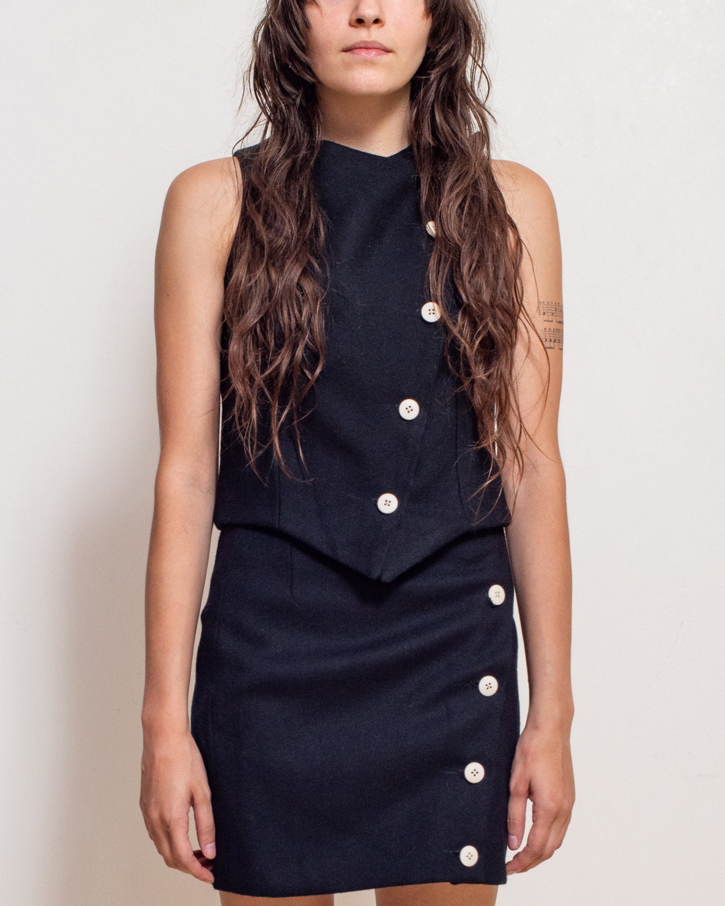 Black Asymmetrical Vest