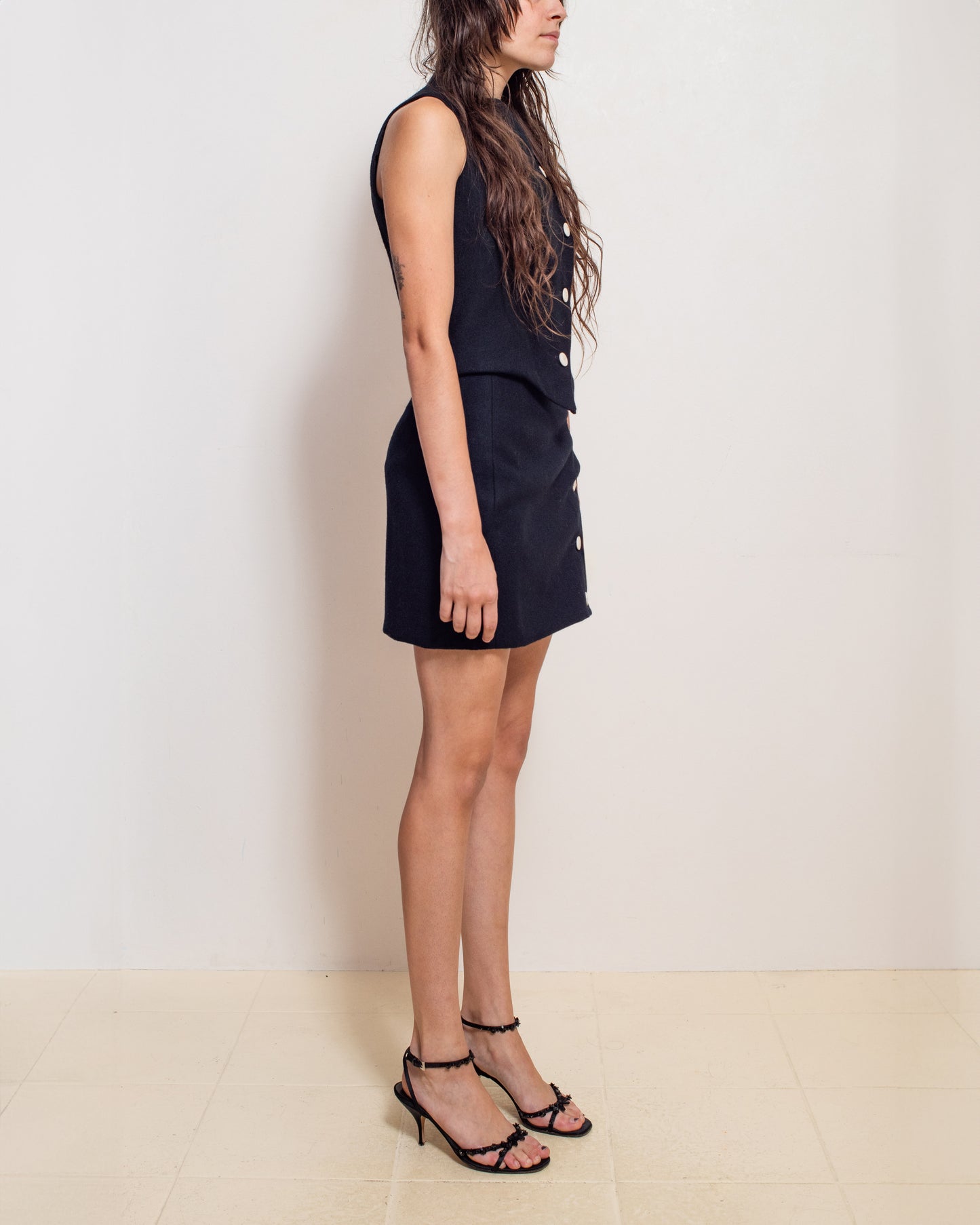 Black Asymmetrical Mini Skirt