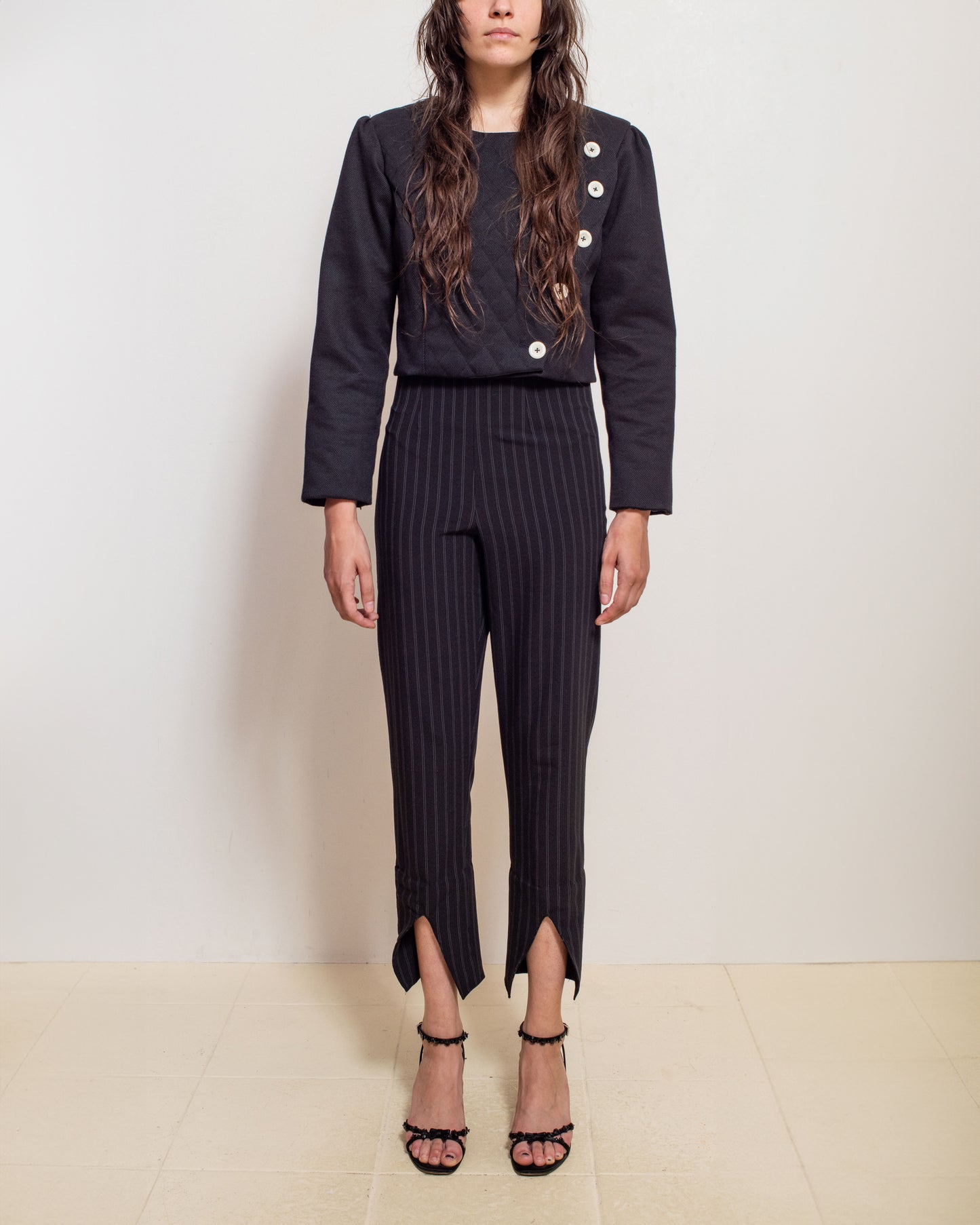 Black Asymmetrical Quilted Jacket