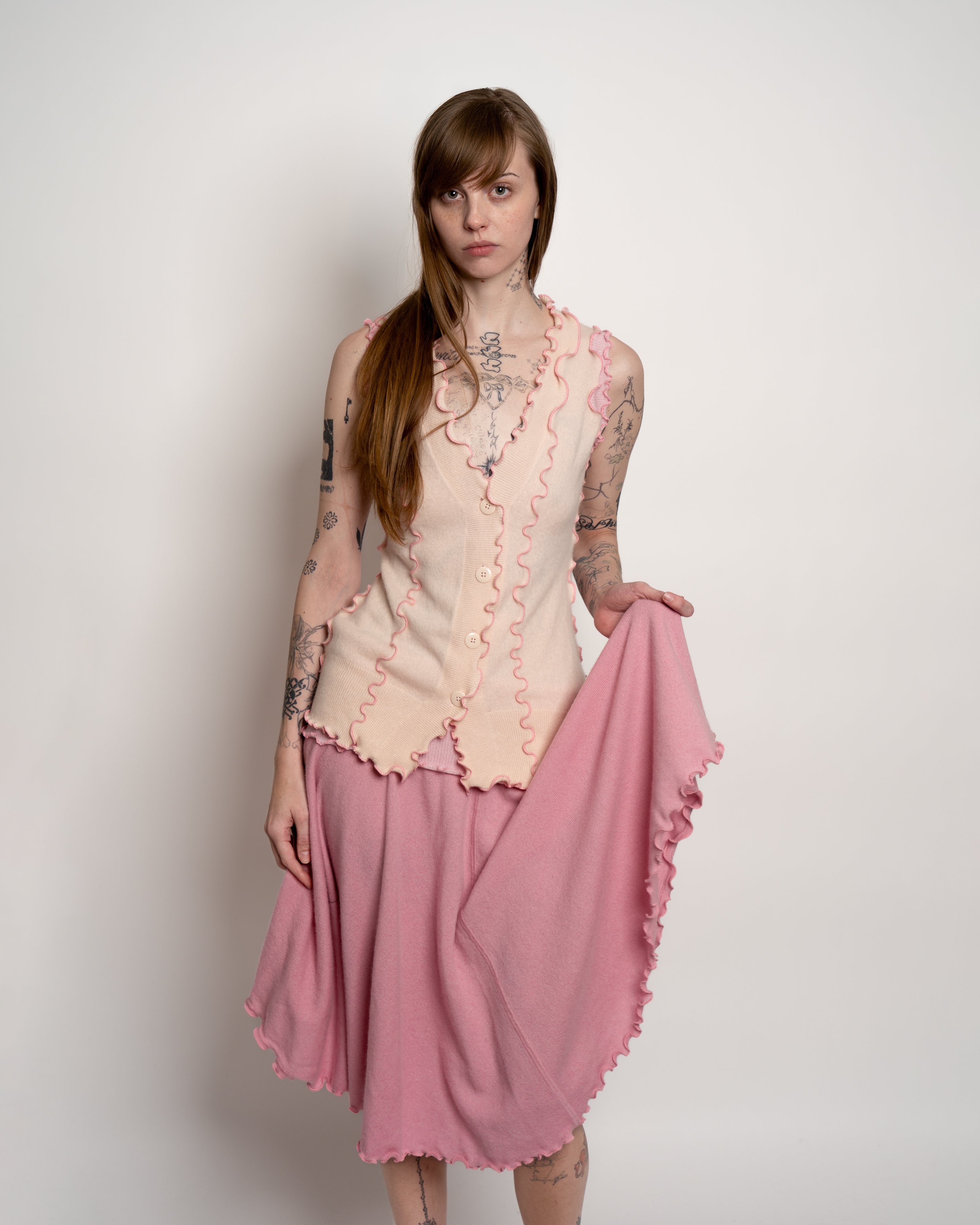 Pink Button Down Vest