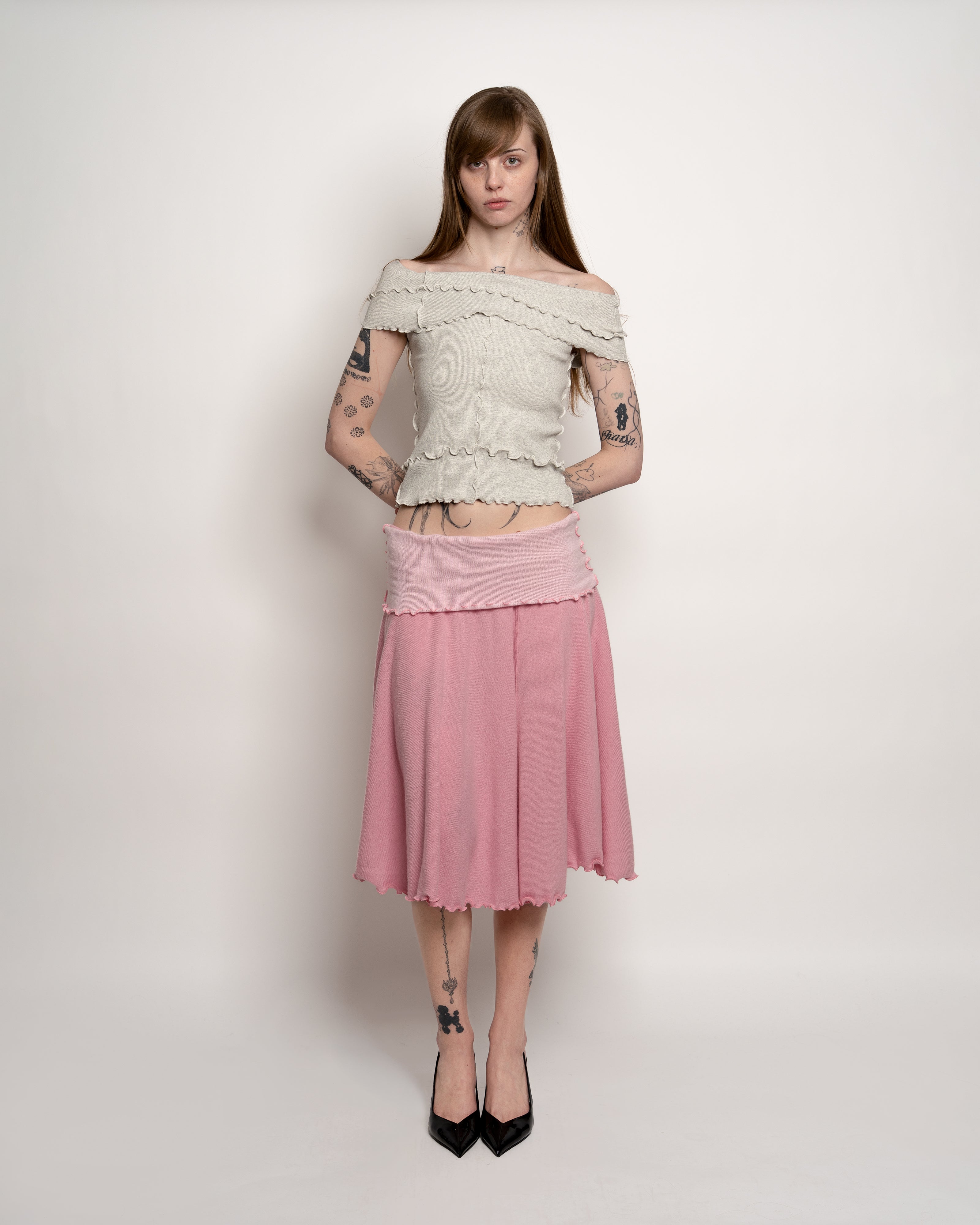 Pink Rollover Skirt
