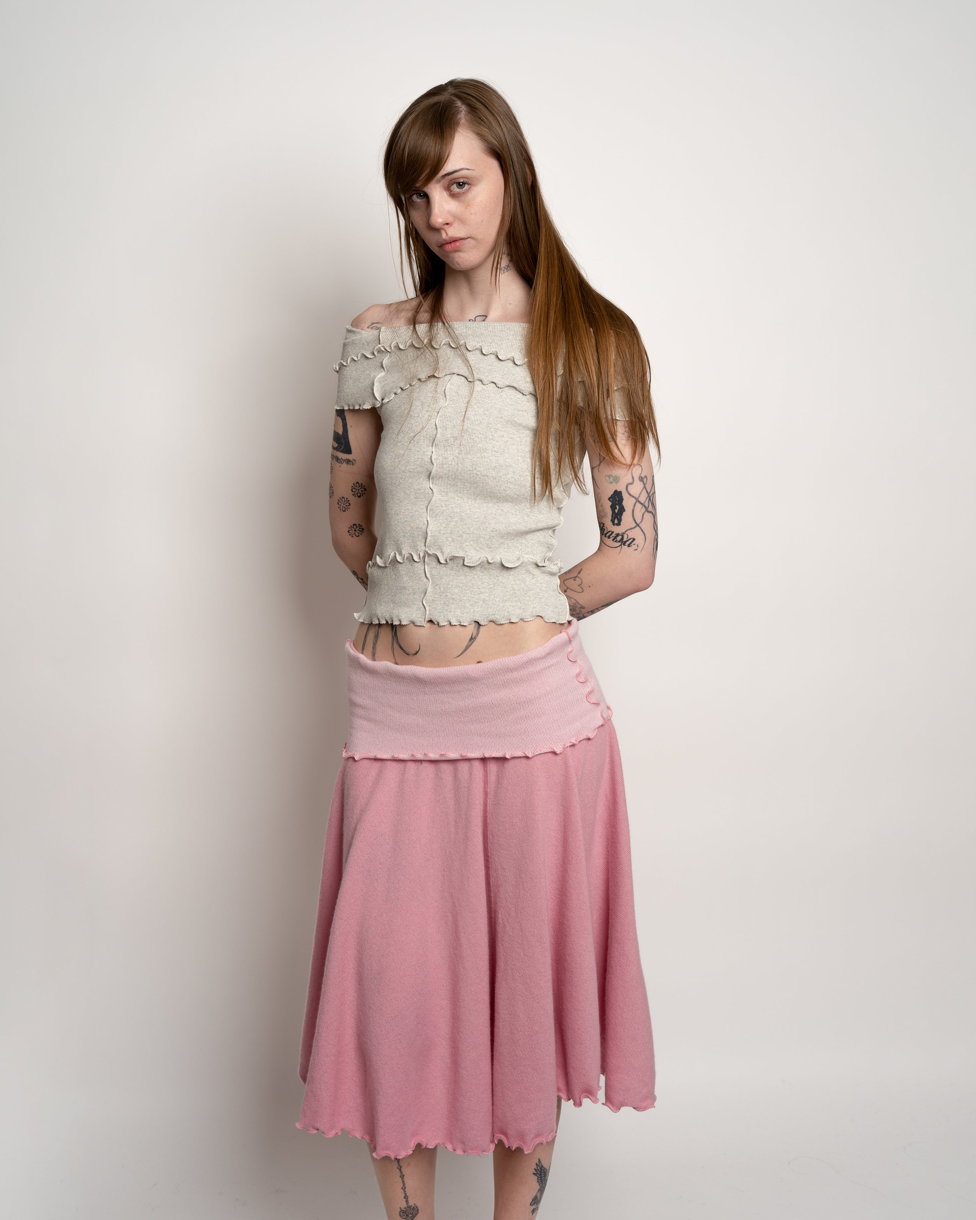 Grey Off The Shoulder Top