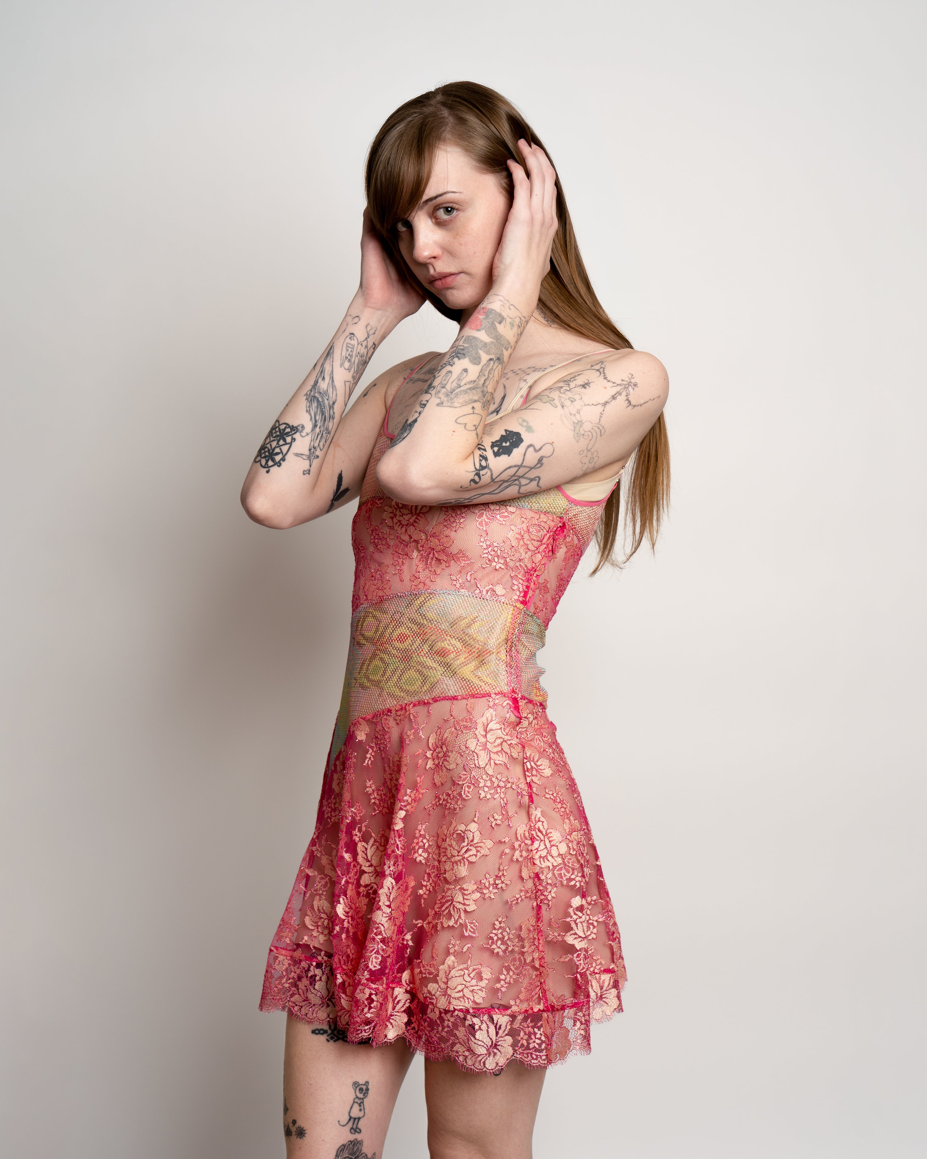 Netting Lace Mini Dress