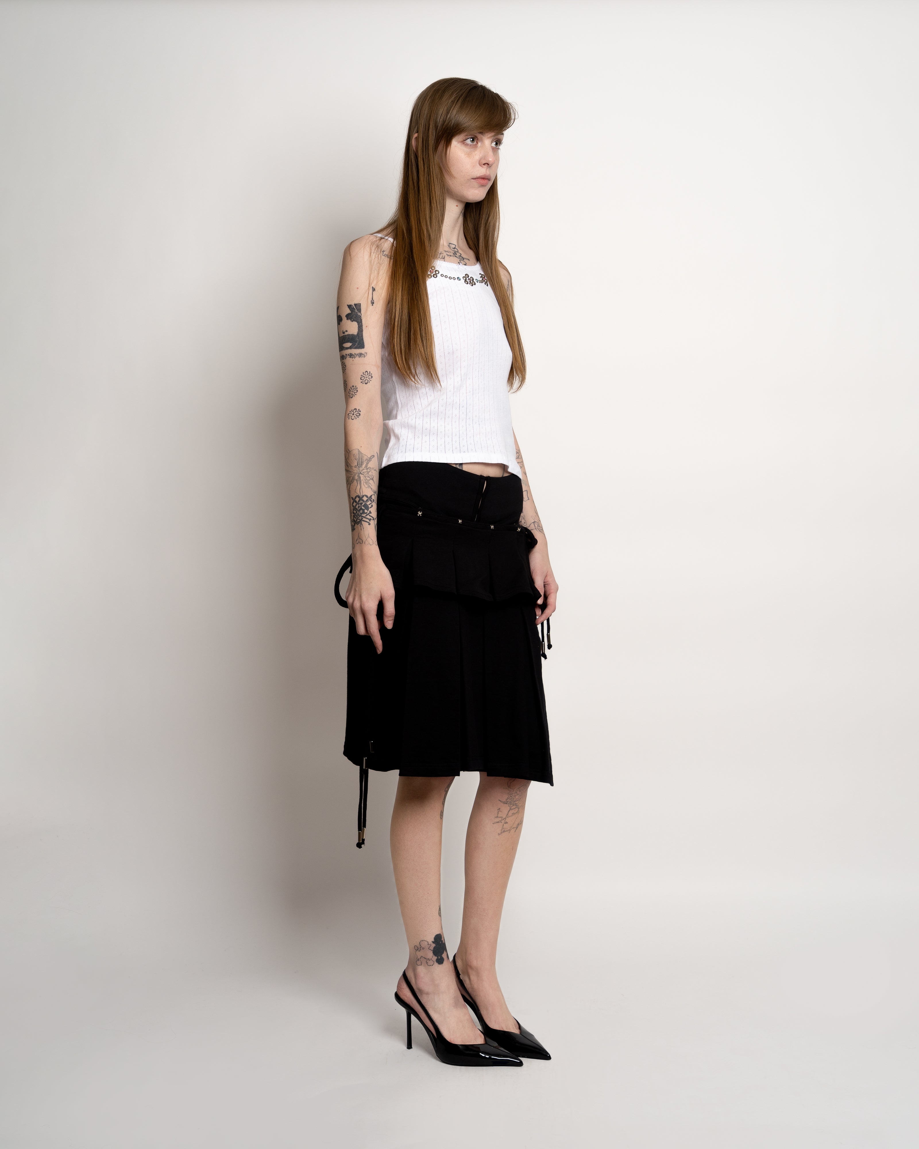 Black Layer Modular Microshorts, Mini and Midi Skirt