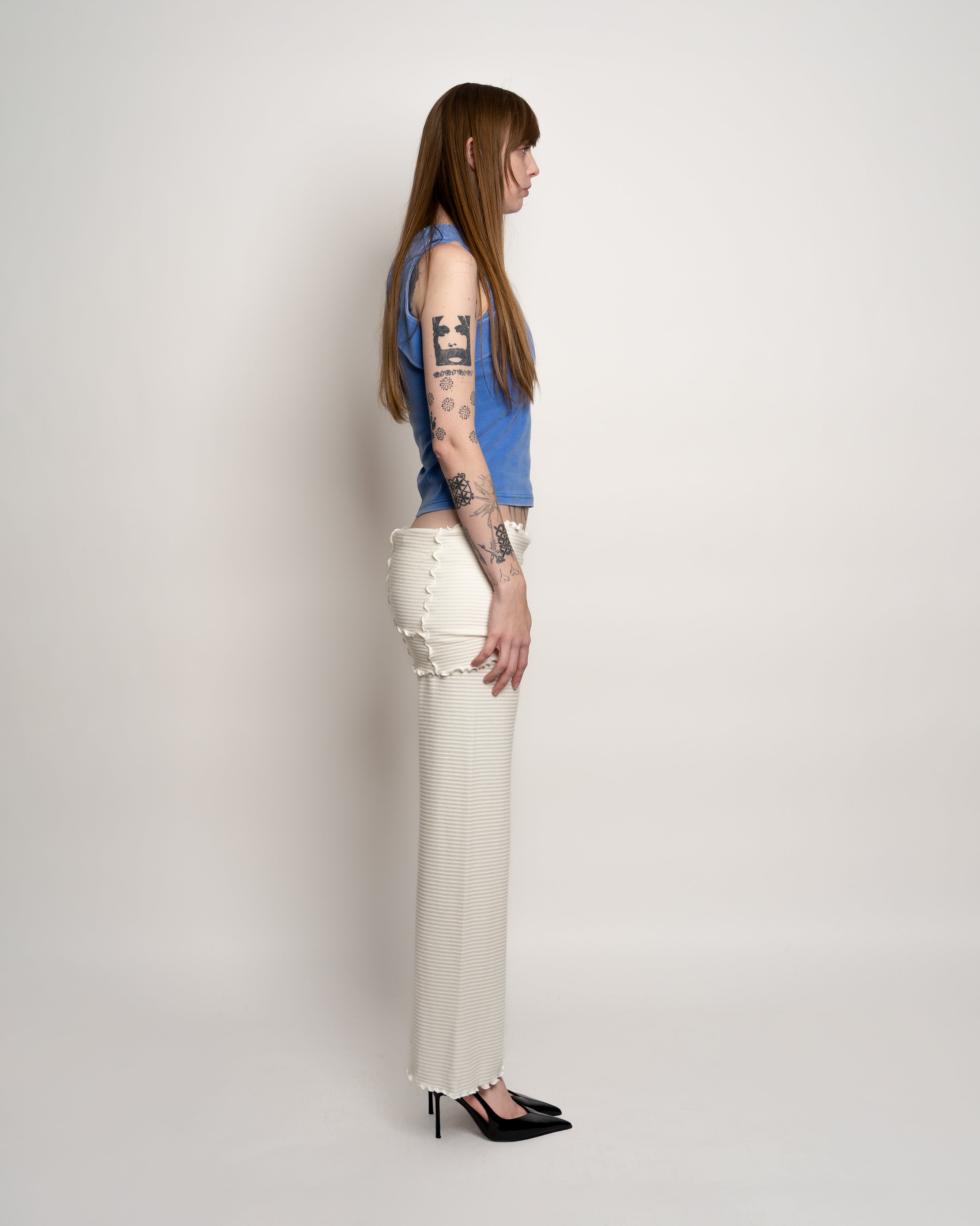 Blue Shoulder Ring Tank Top