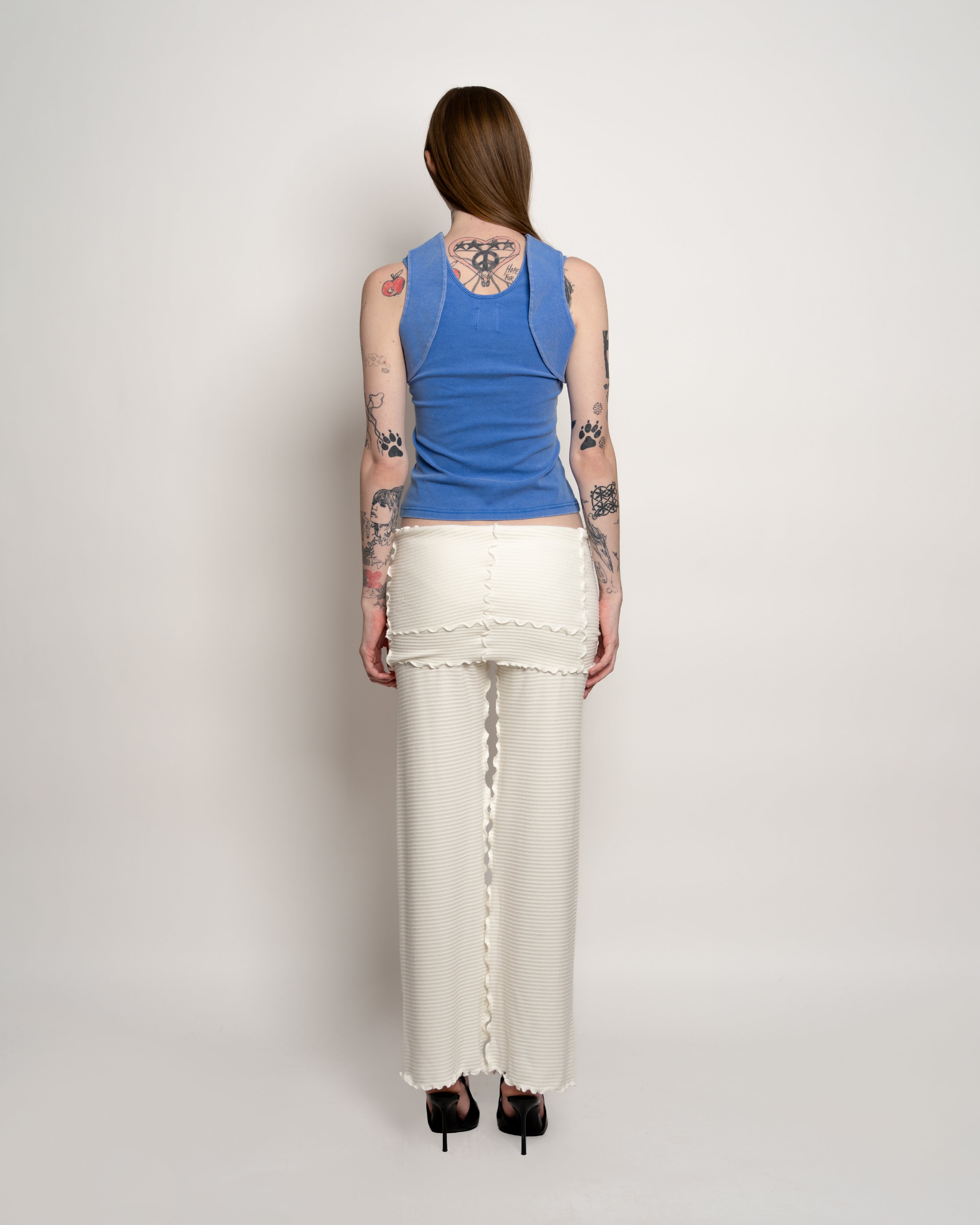 Blue Shoulder Ring Tank Top