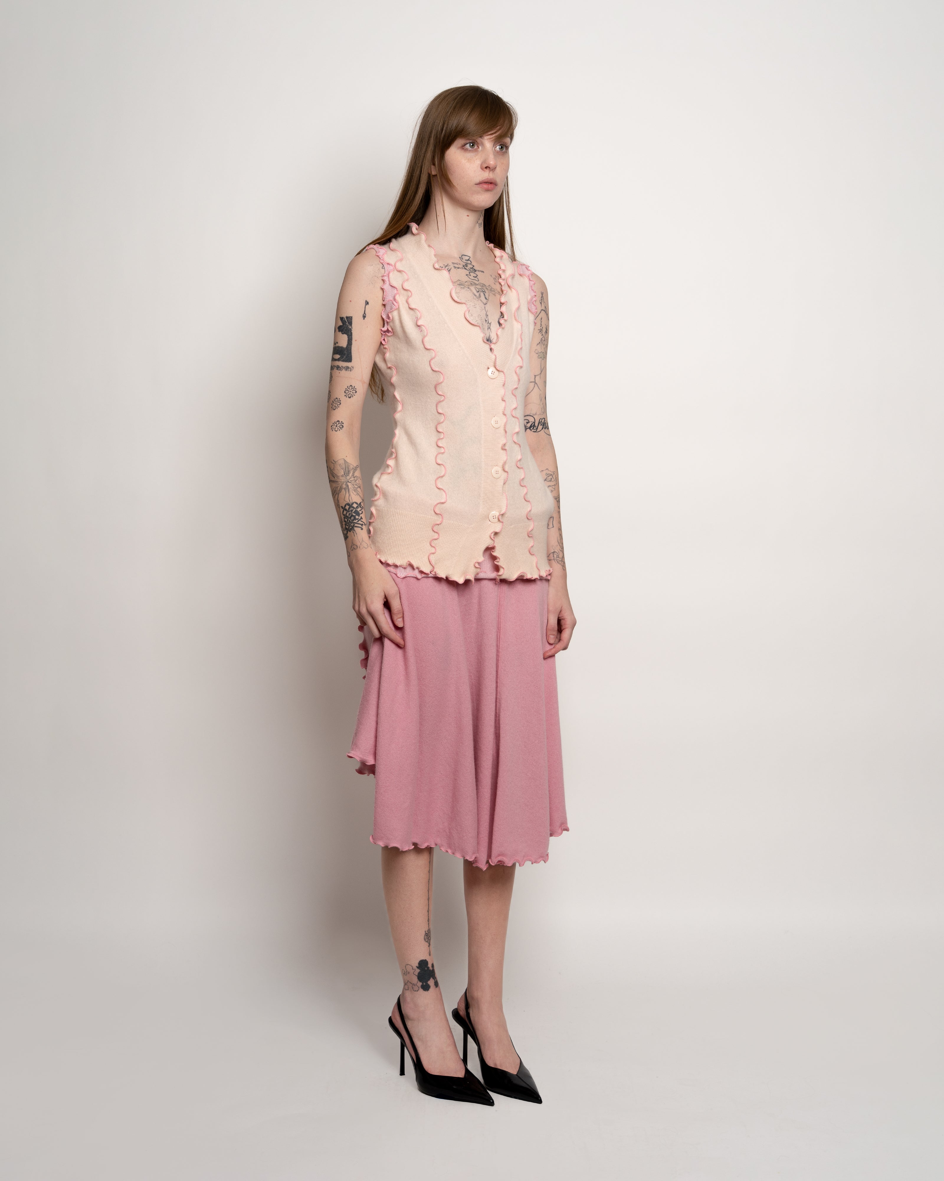 Pink Button Down Vest