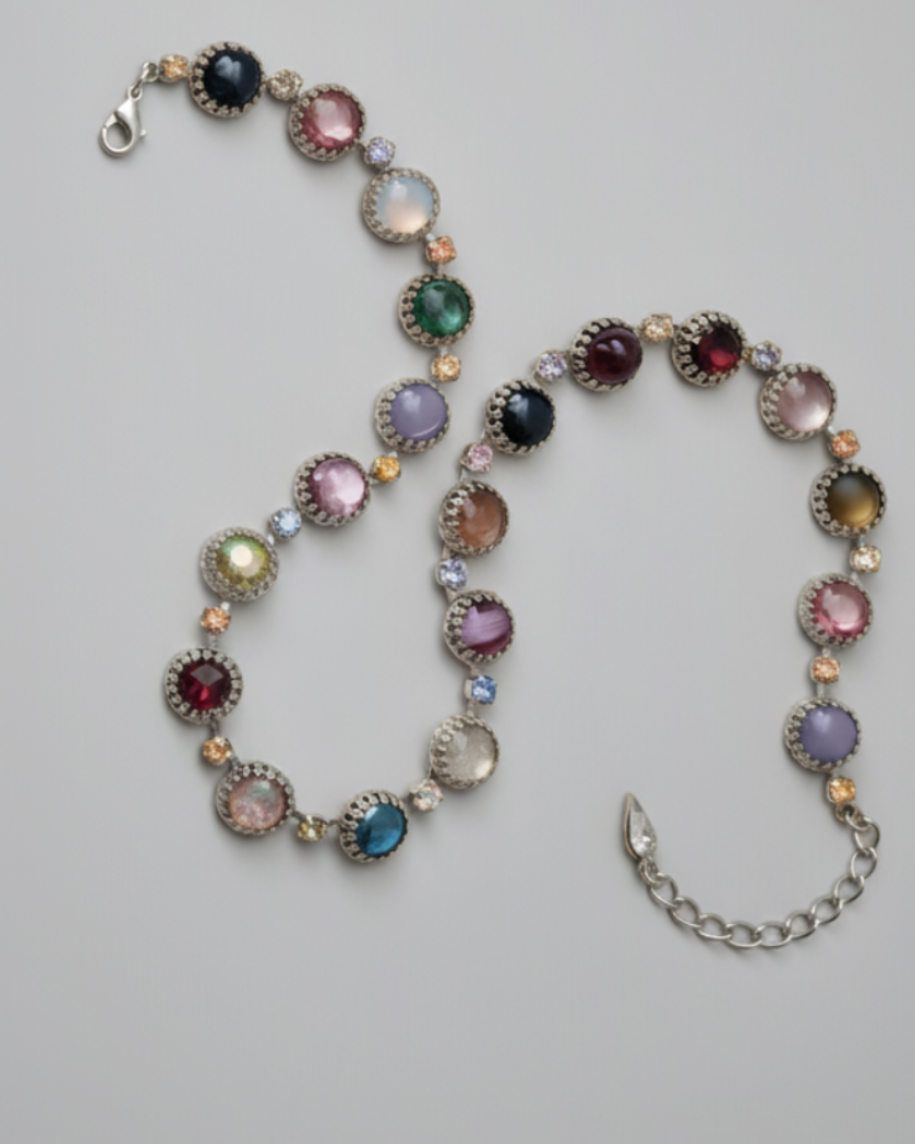 Paint Pot Layering Choker in Punk Rocks (Silver)