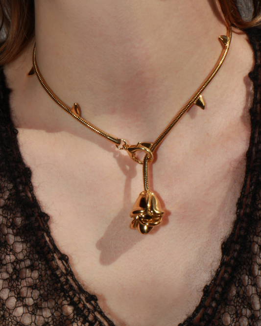 Marland Backus - Rosebud Necklace in Gold - Sample