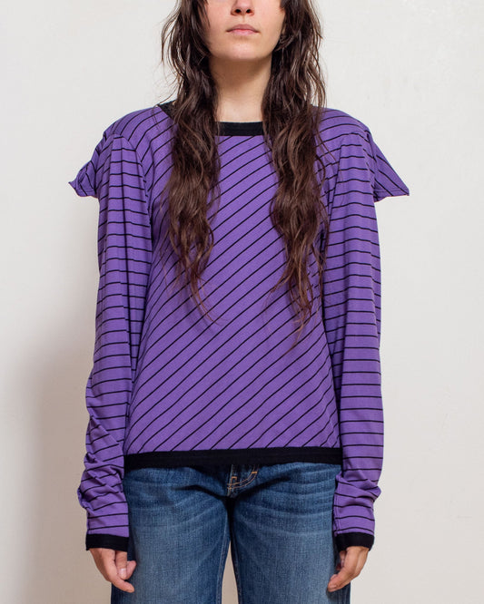Purple Stripe Square Back Top