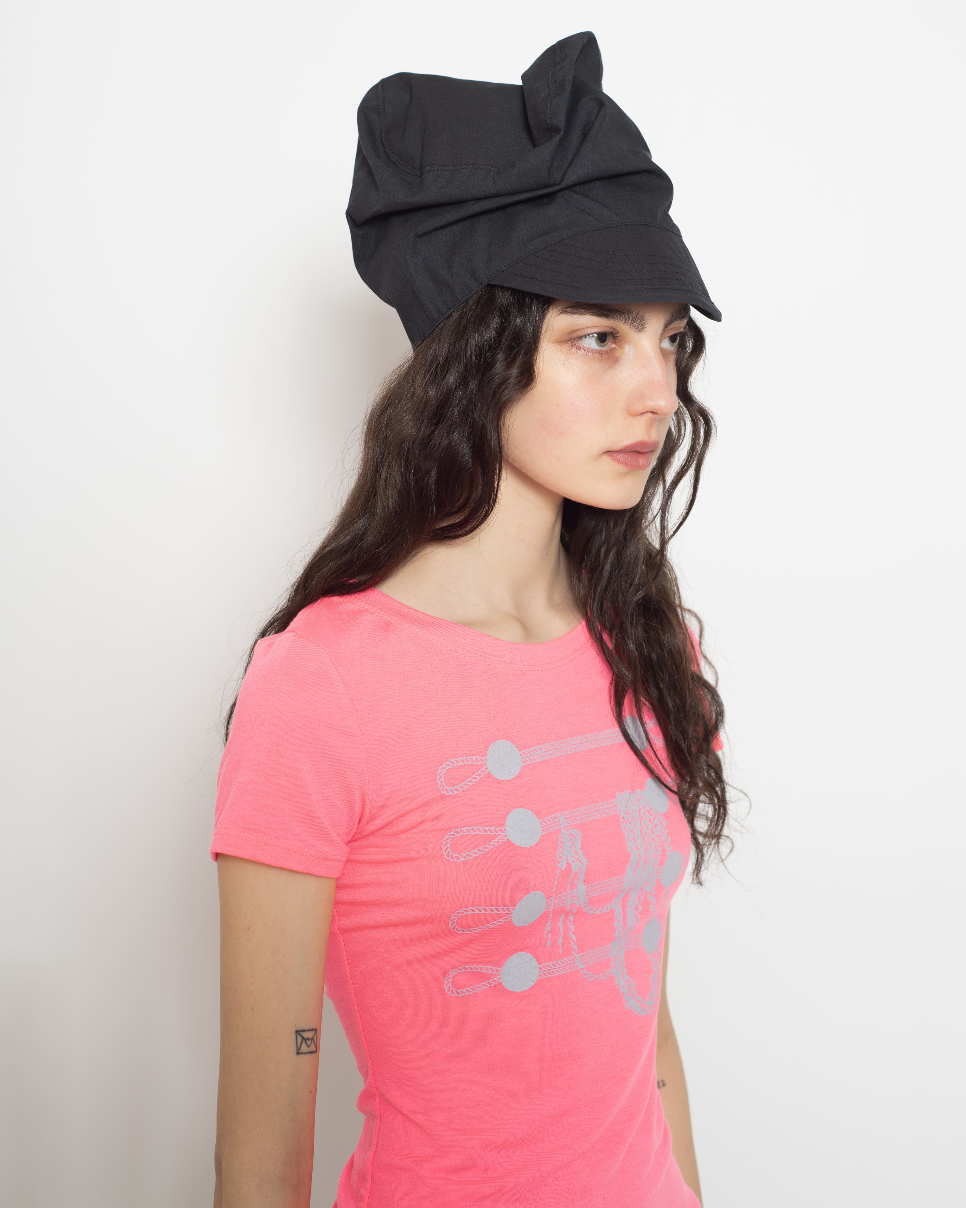 Black Crushed Cap