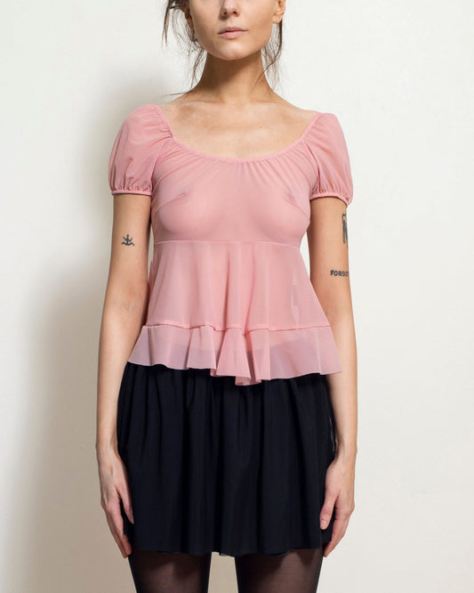 Pink Sabrina Top