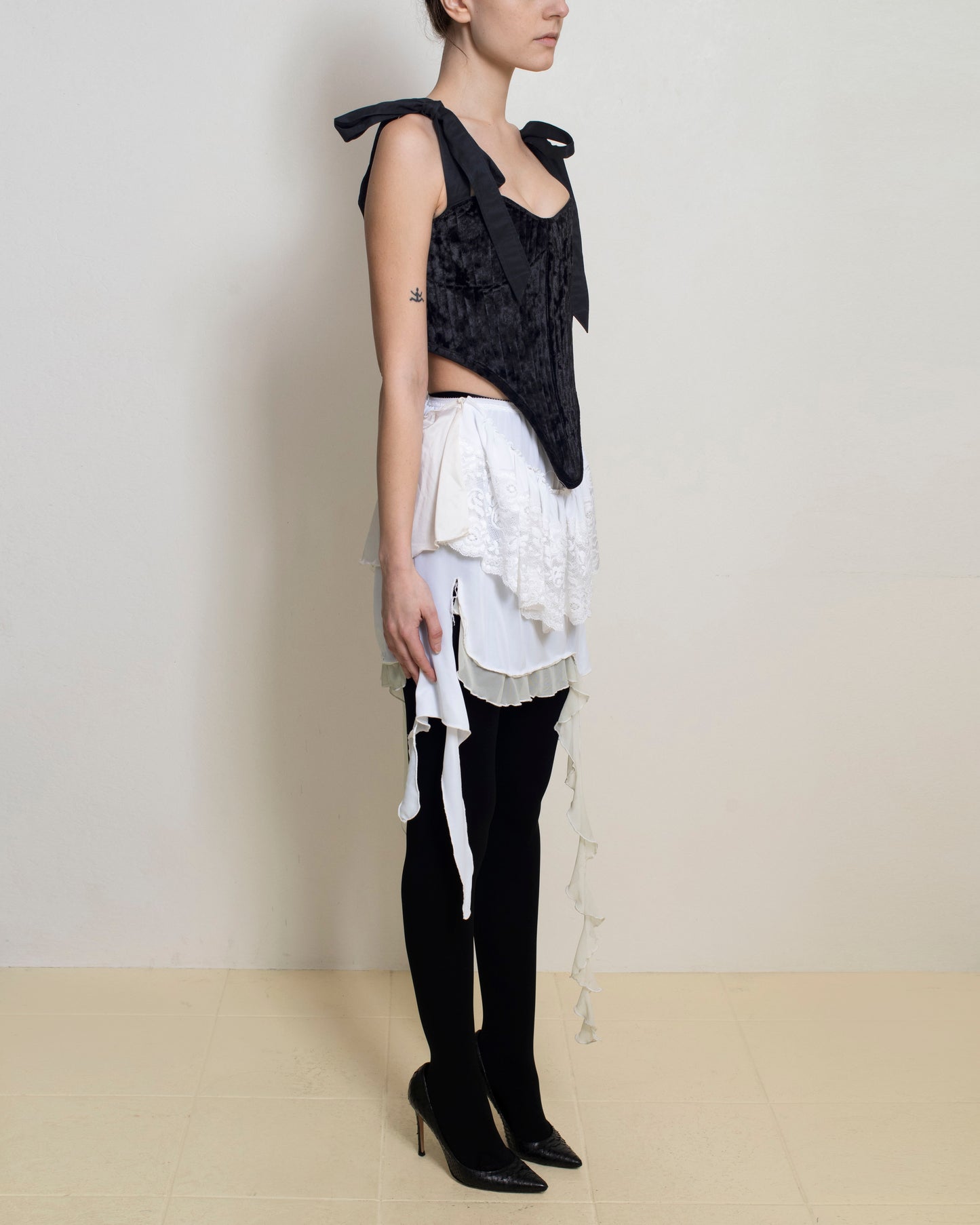 White + Off-White Lace Lola Skirt