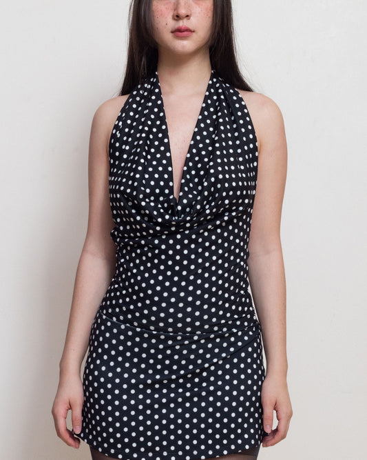 Black Polka Dot Psyche Top