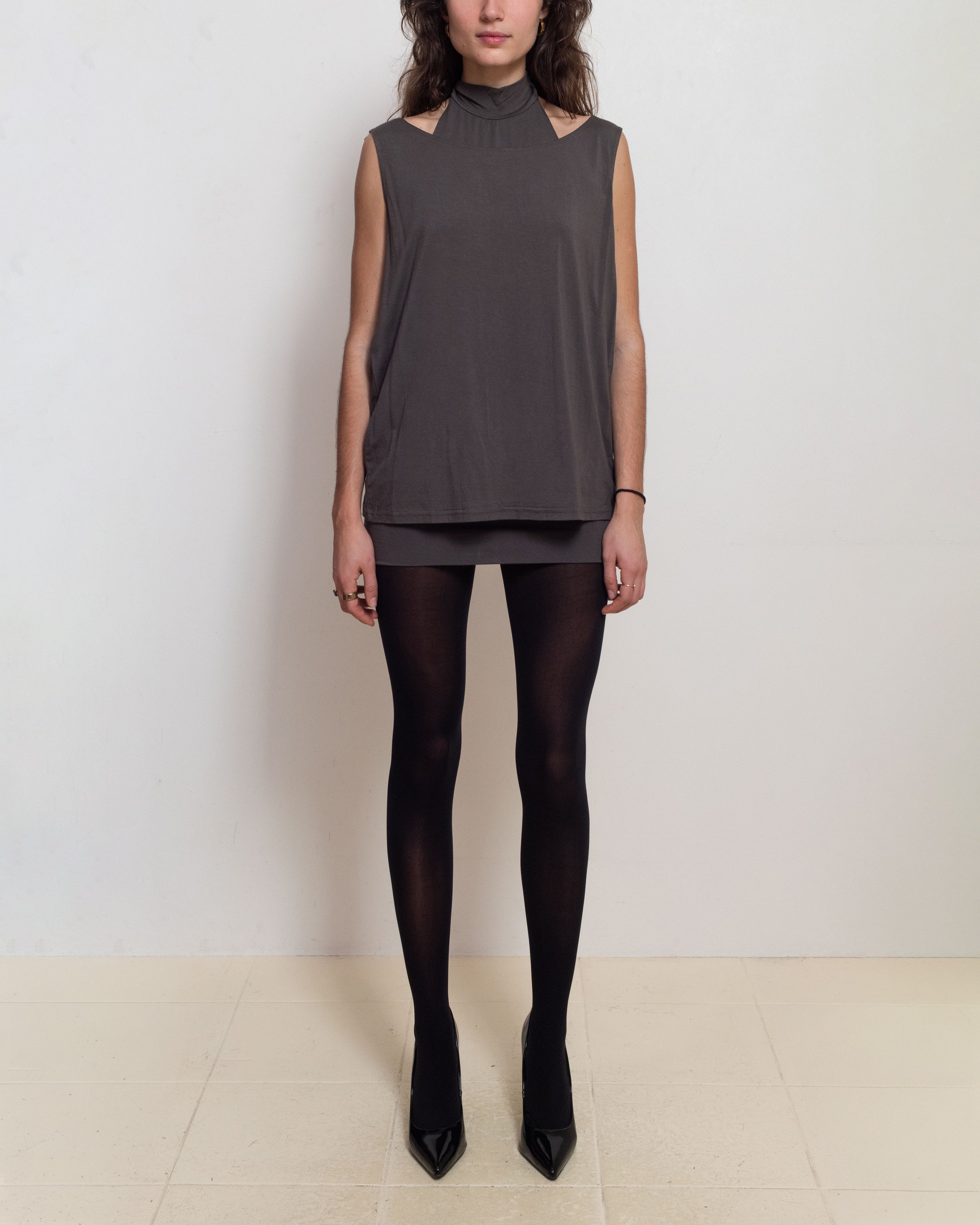 Caf Forgot Gray Layers Dress Caf Forgot Gray Layers Dress