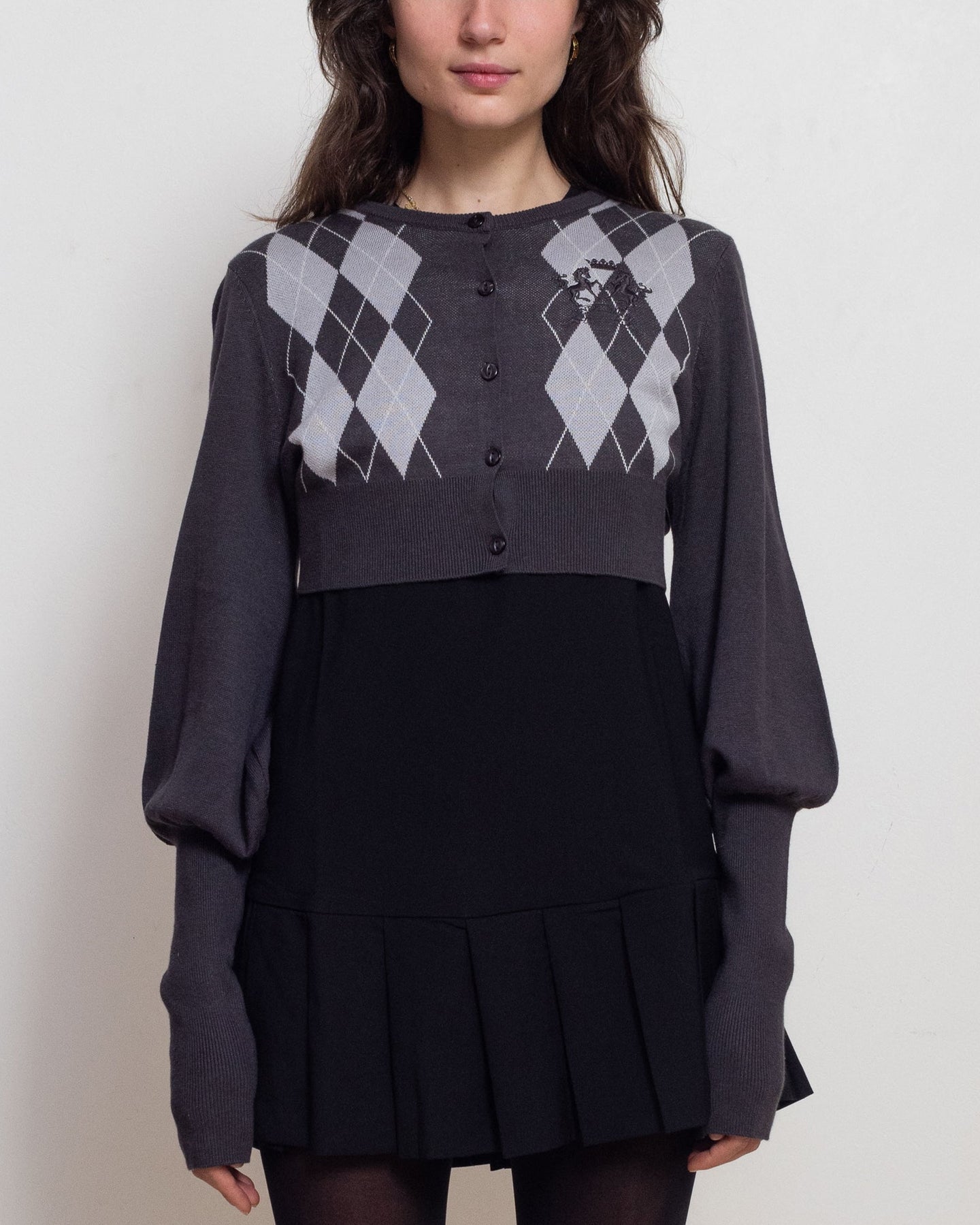 Argyle Bubble Cardigan